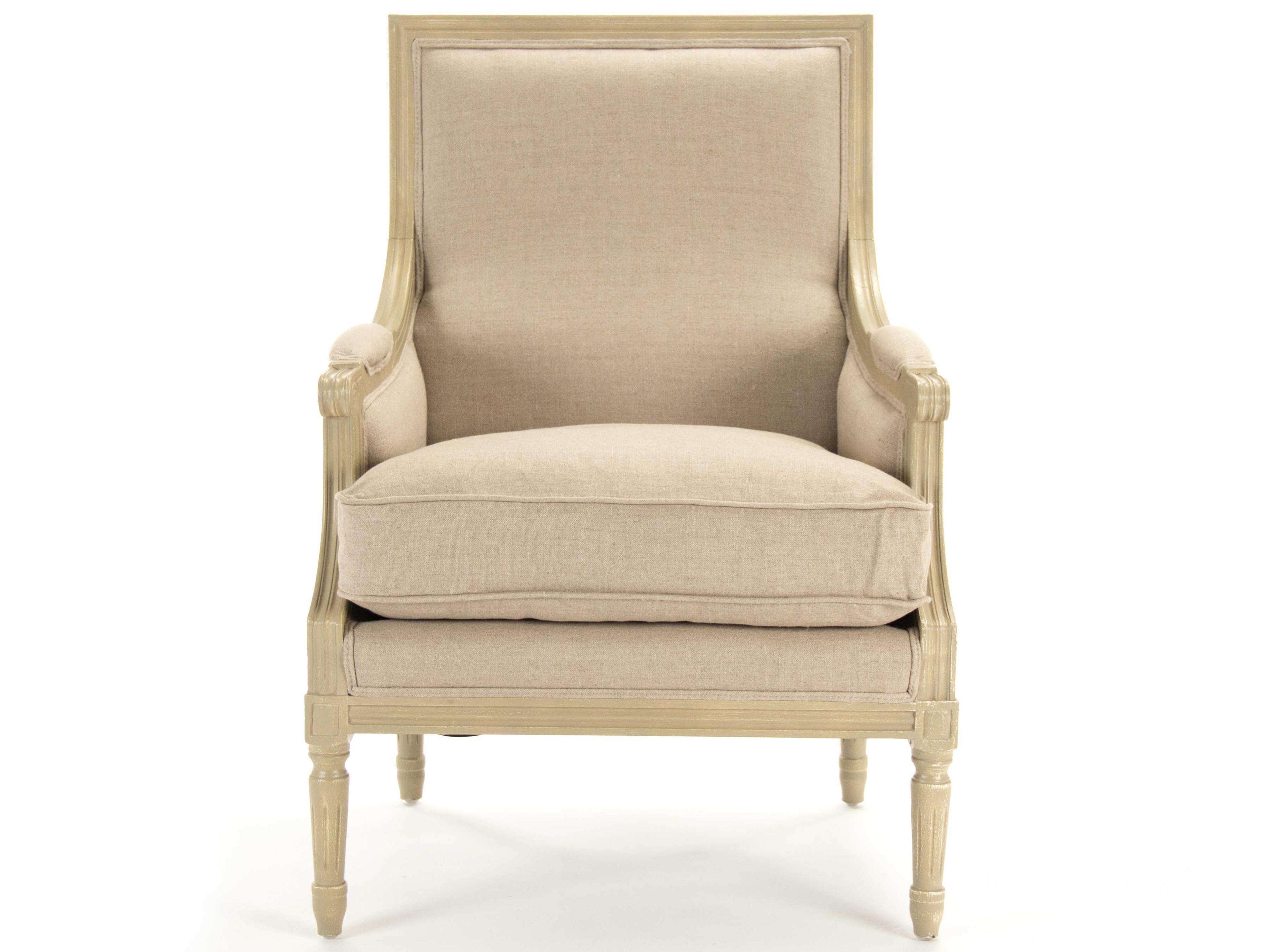 Zentique Louis Beige Fabric Accent Chair