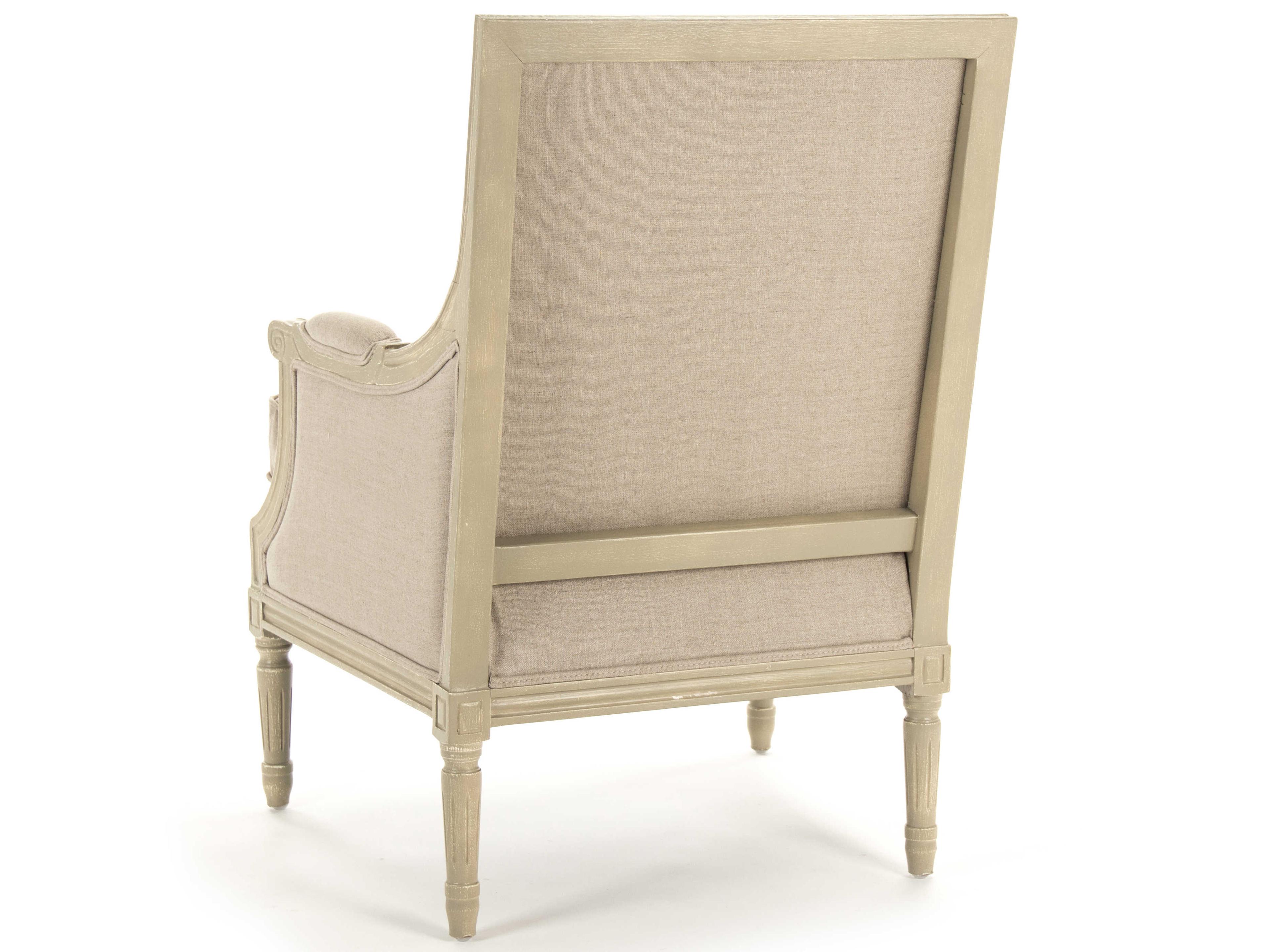 Zentique Louis Beige Fabric Accent Chair