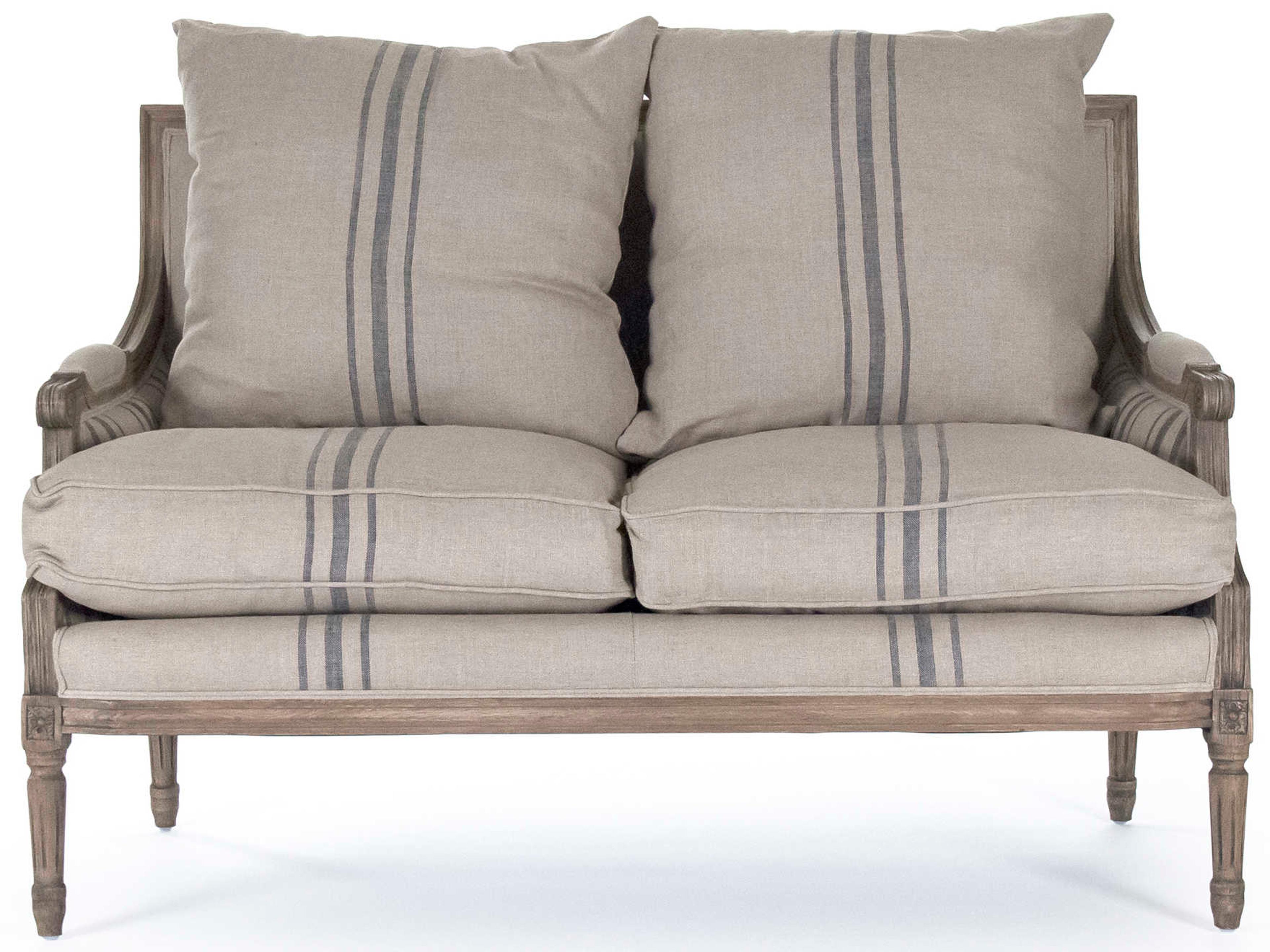 Zentique Louis Beige Fabric Chair and a Half