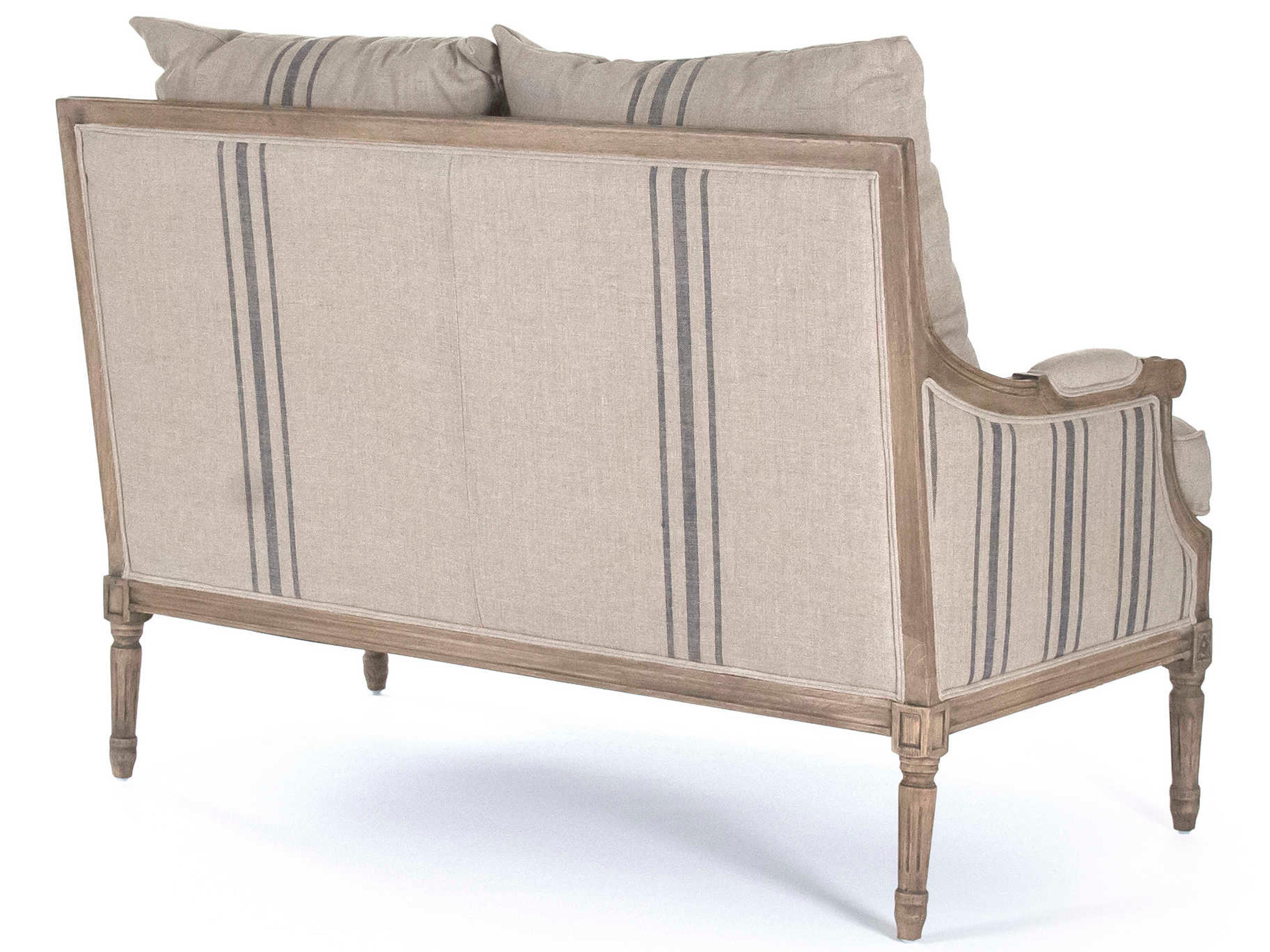 Zentique Louis Beige Fabric Chair and a Half