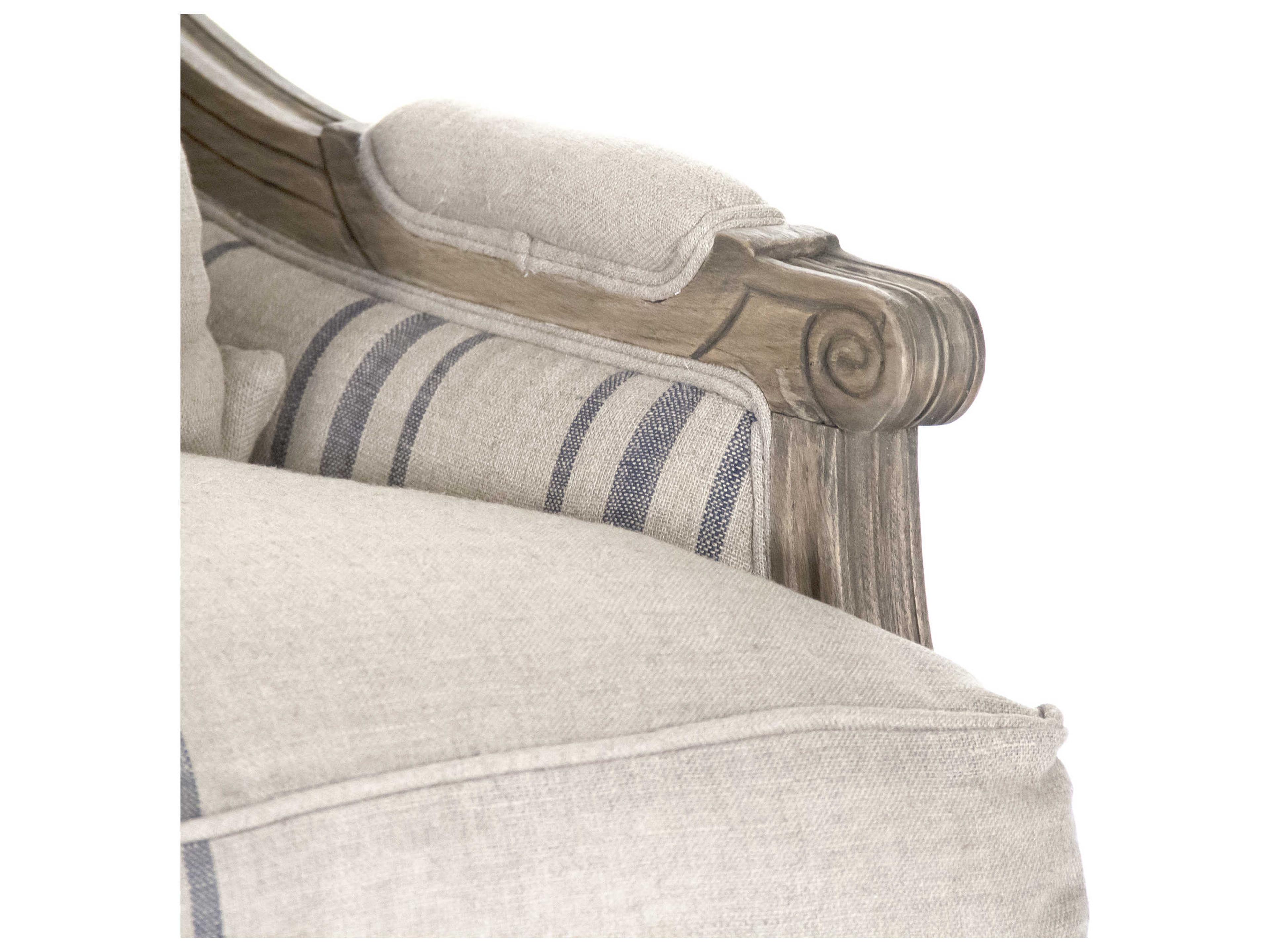 Zentique Louis Beige Fabric Chair and a Half