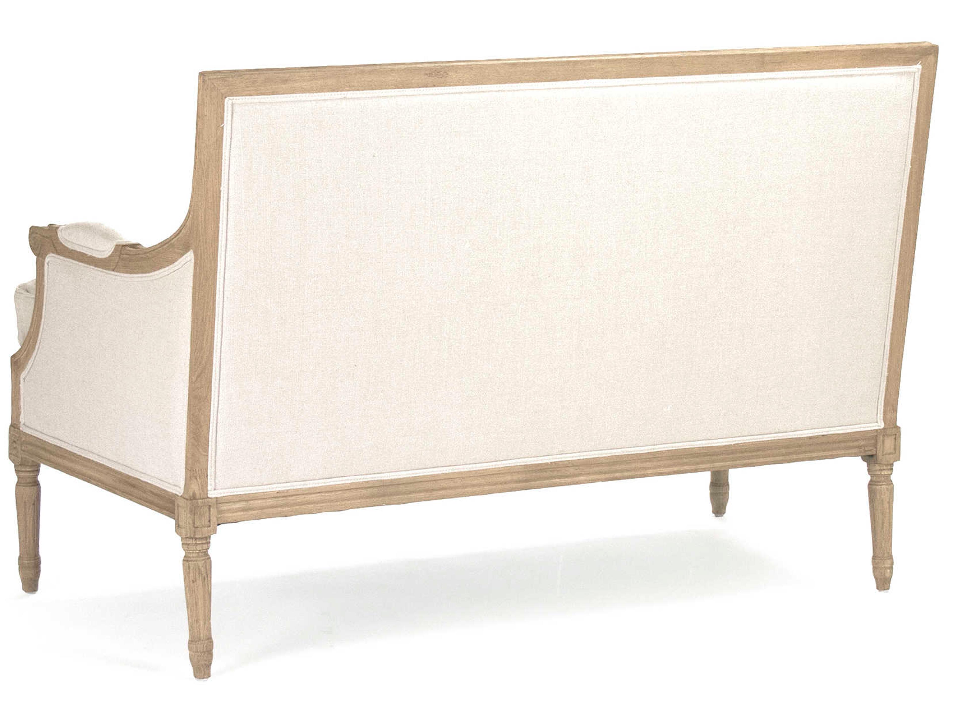 Zentique Louis White Fabric Chair and a Half