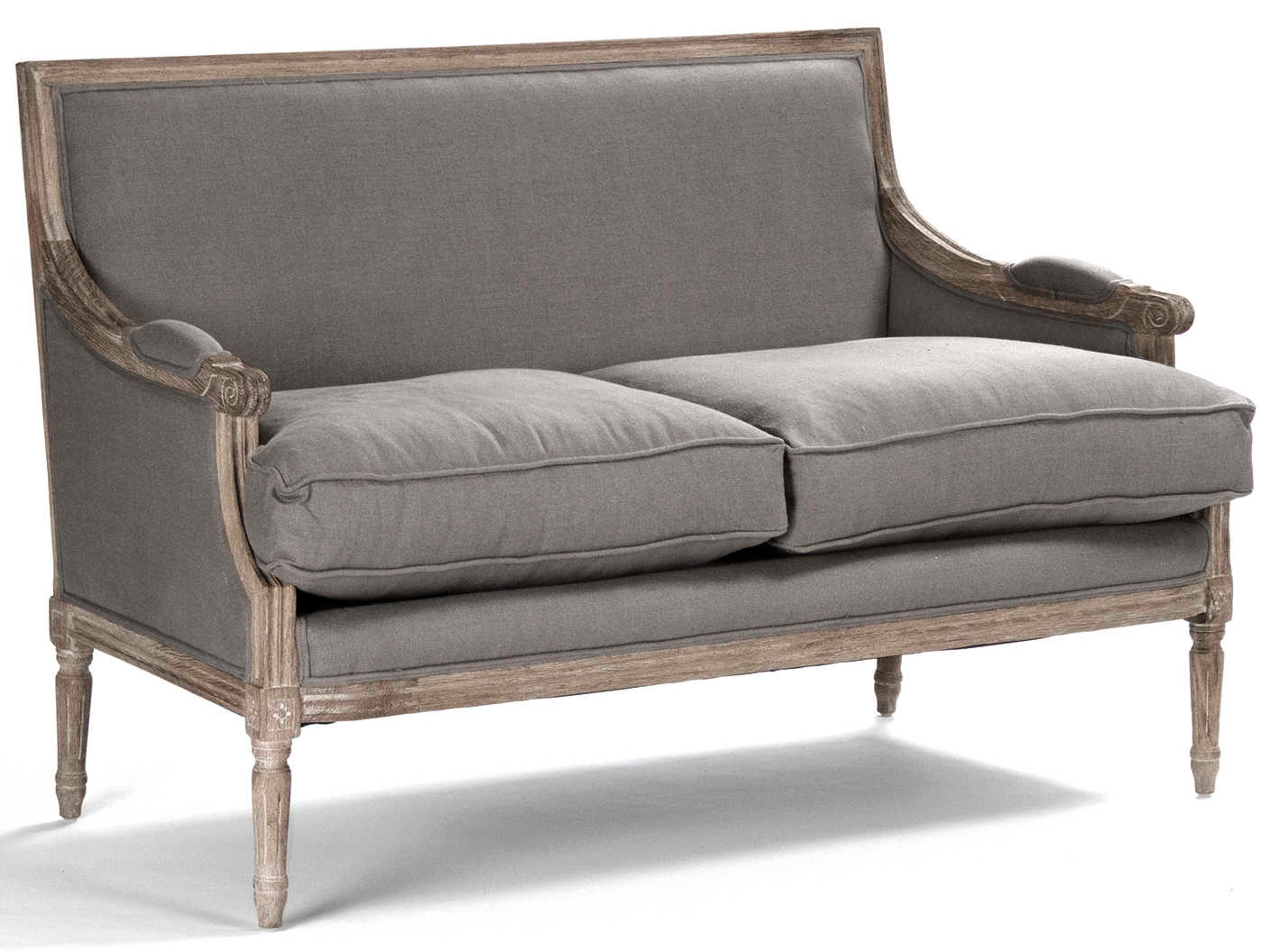 Zentique Louis Microfiber Gray Fabric Chair and a Half