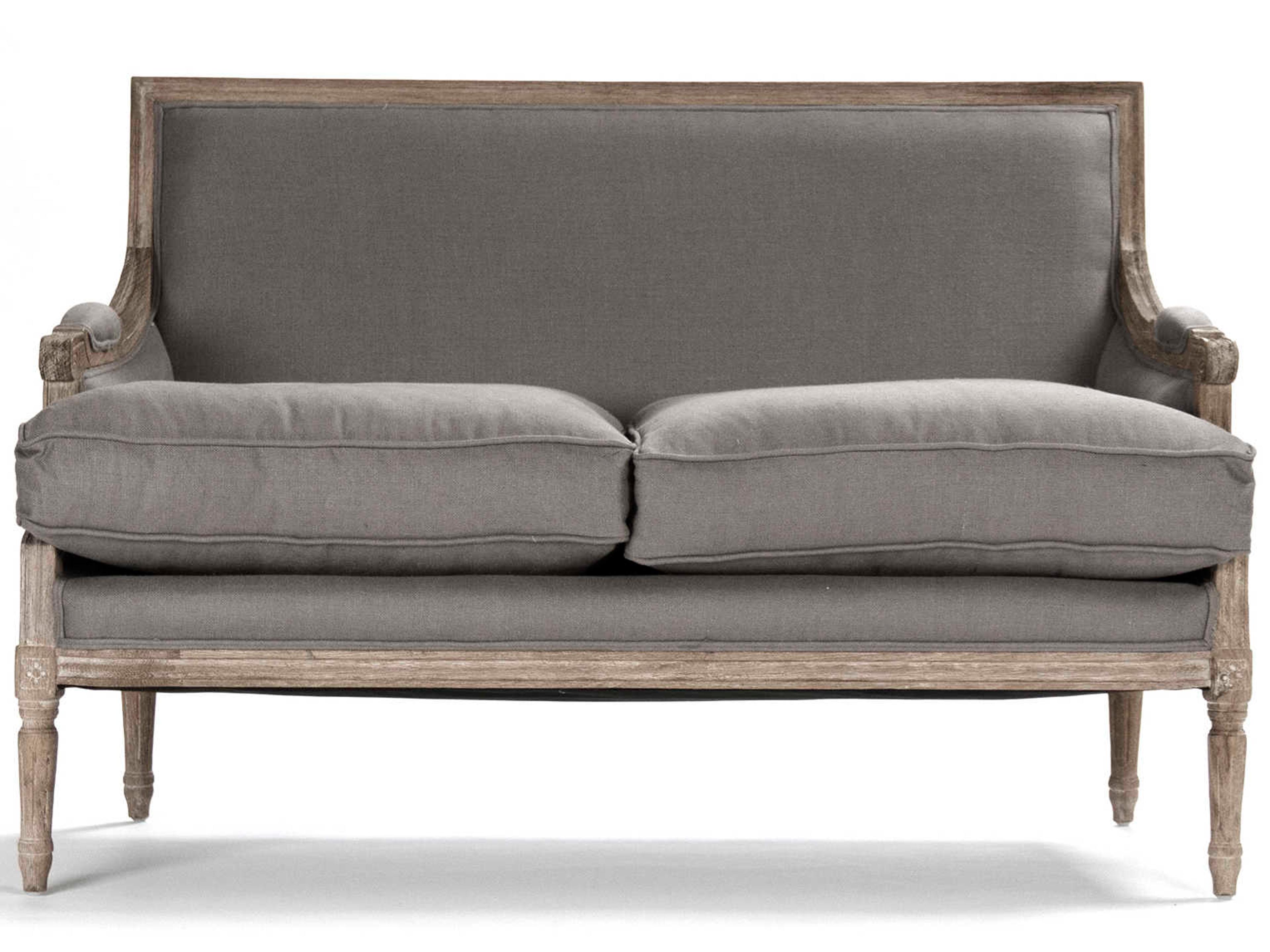 Zentique Louis Microfiber Gray Fabric Chair and a Half