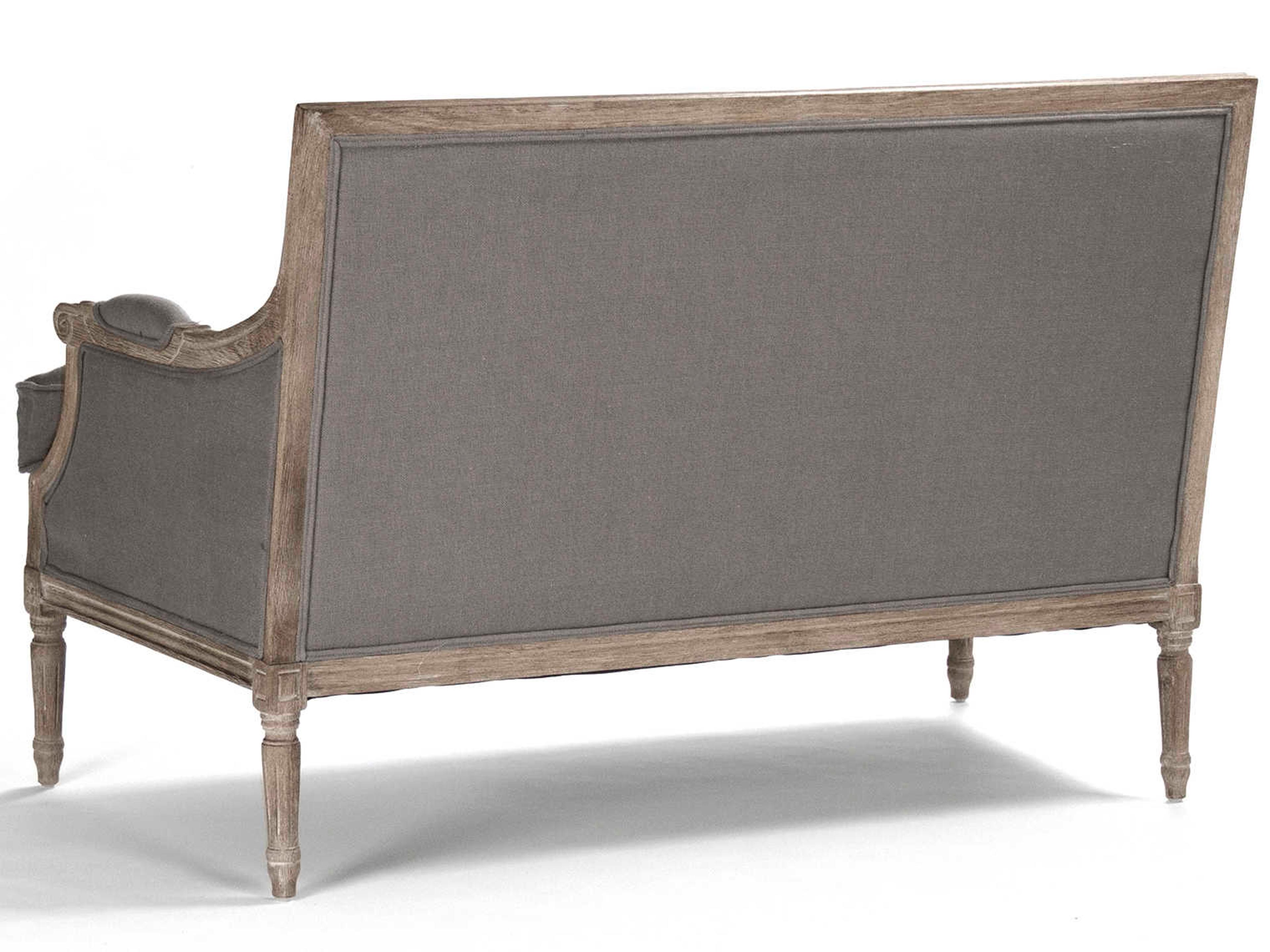 Zentique Louis Microfiber Gray Fabric Chair and a Half