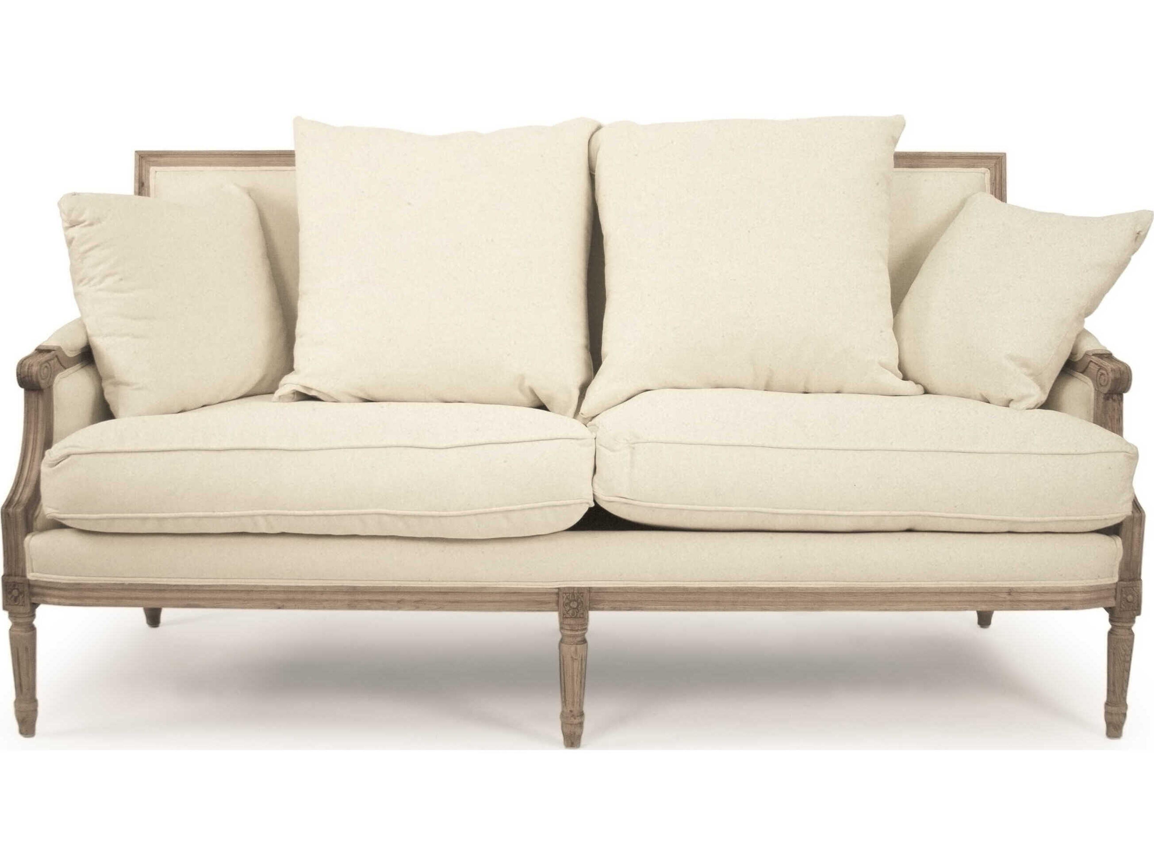Zentique Louis White Upholstered Sofa