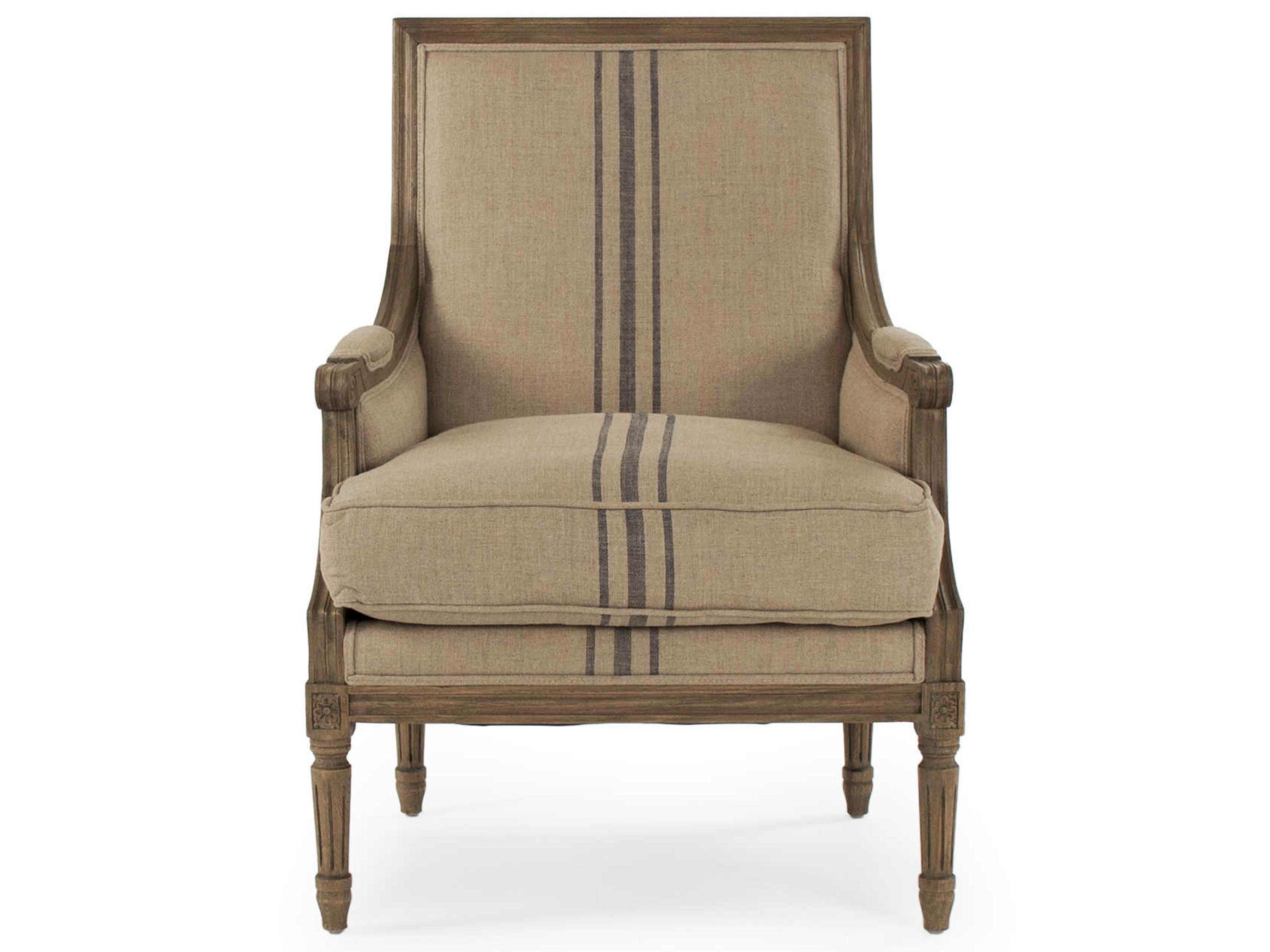 Zentique Louis Blue Fabric Accent Chair