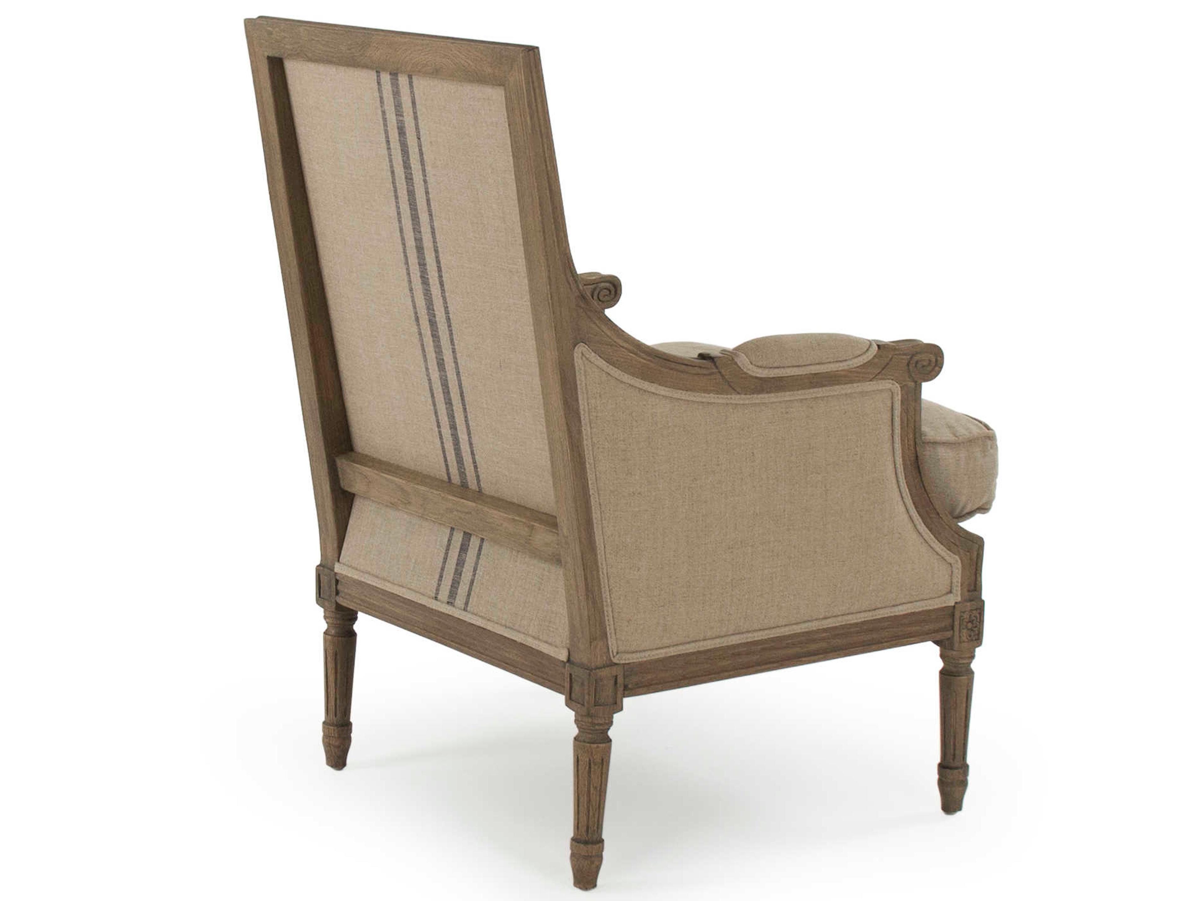 Zentique Louis Blue Fabric Accent Chair