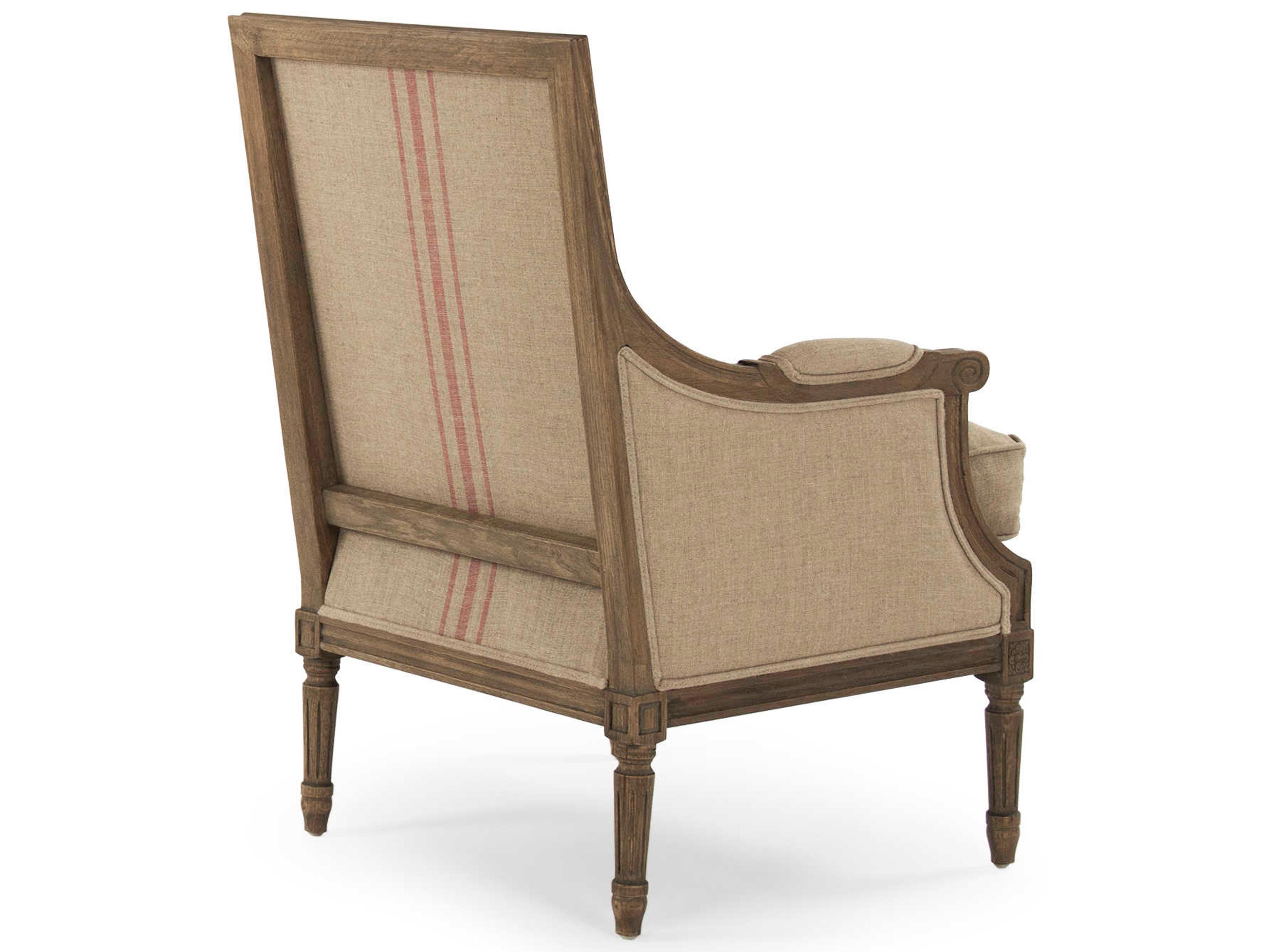 Zentique Louis Brown Fabric Accent Chair