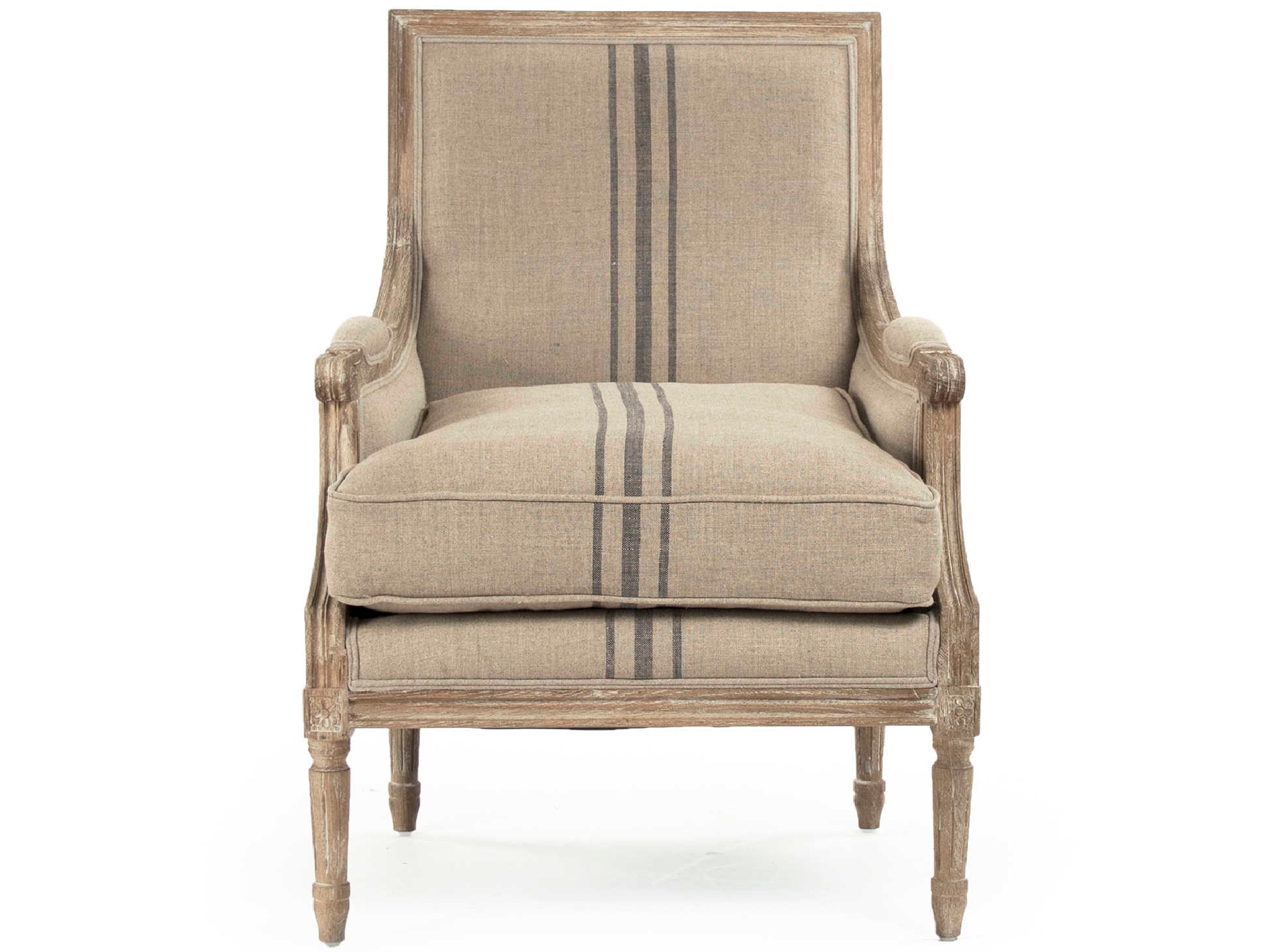 Zentique Louis Blue Fabric Accent Chair