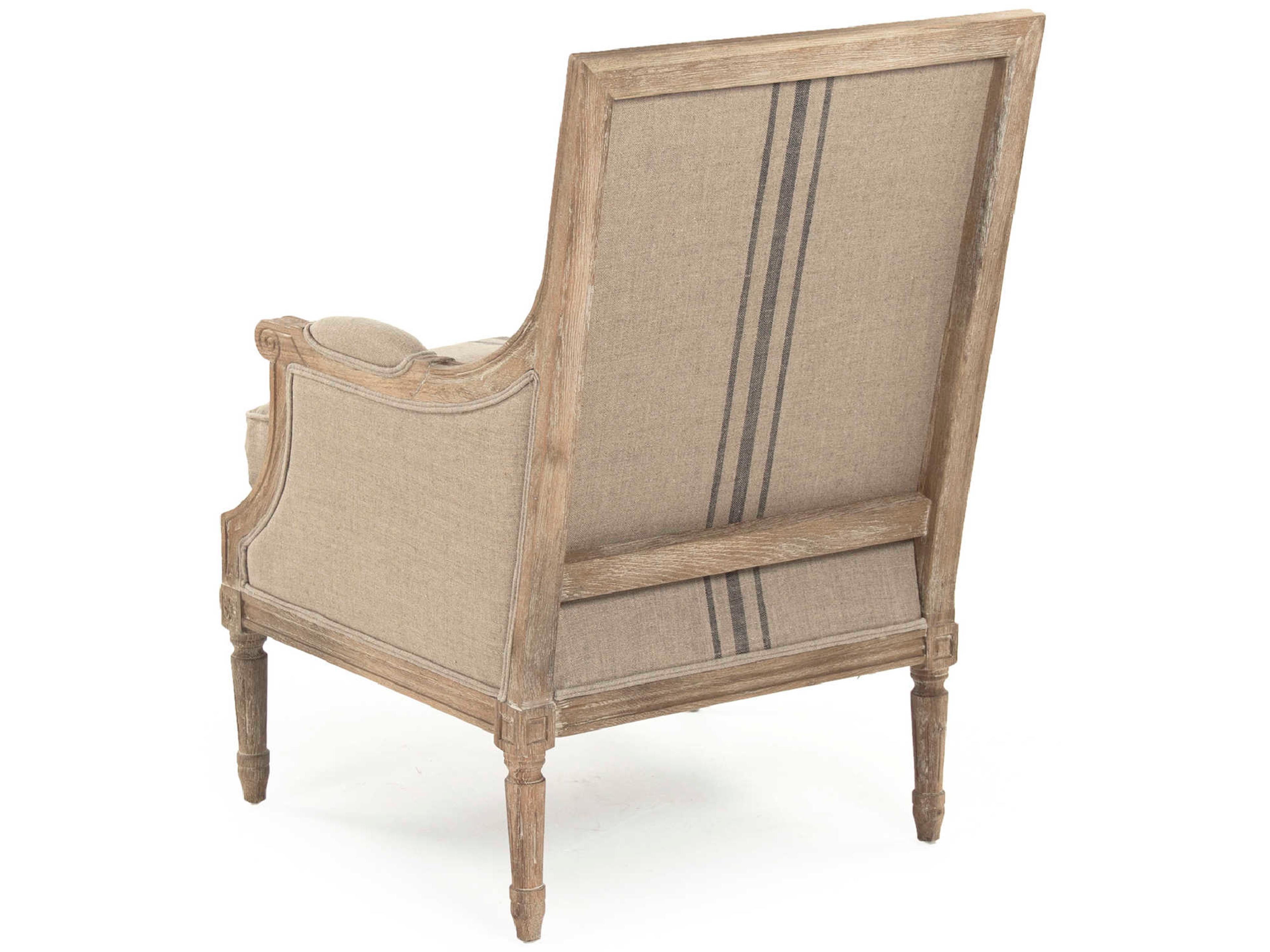 Zentique Louis Blue Fabric Accent Chair