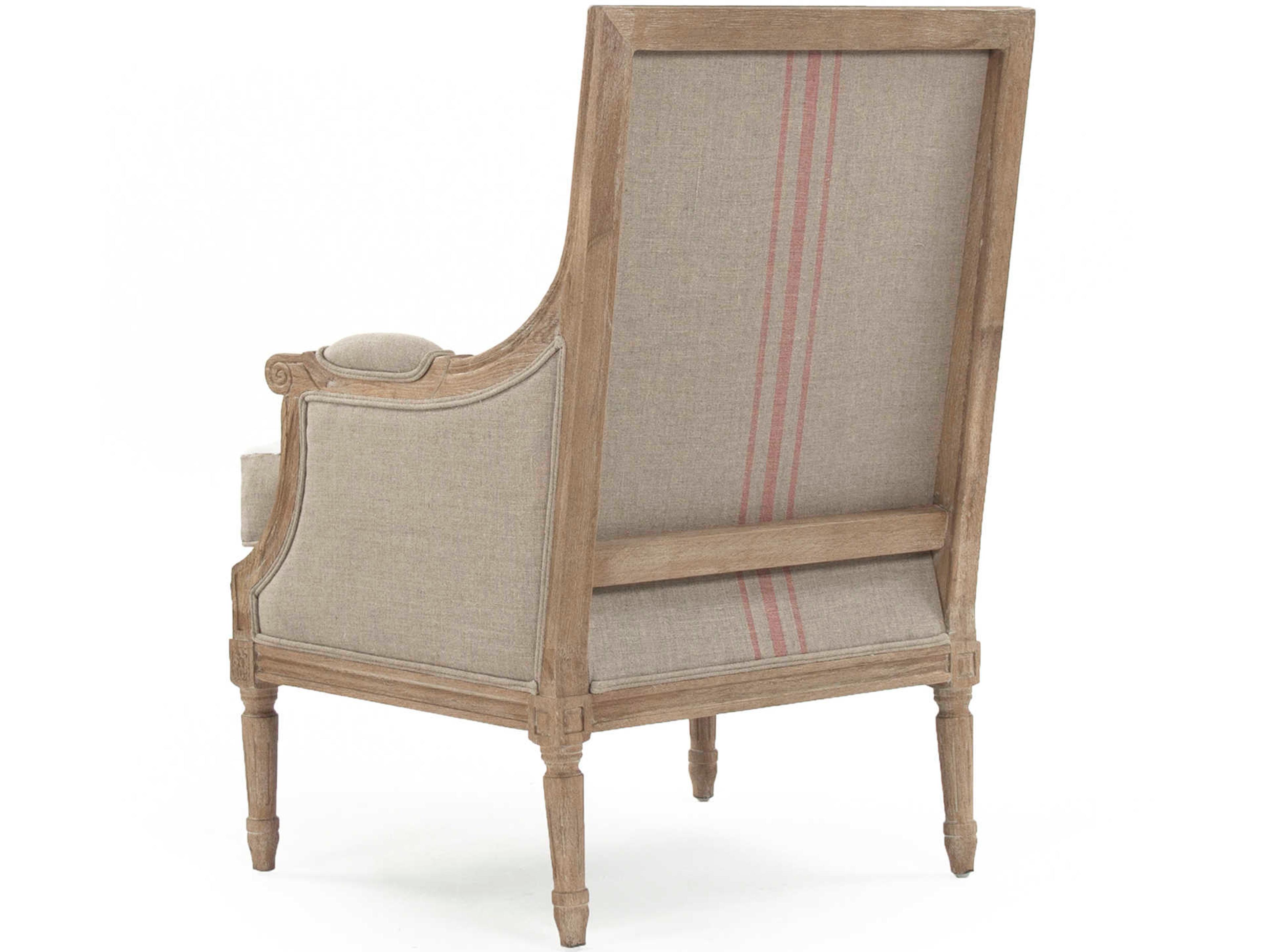 Zentique Louis Brown Fabric Accent Chair