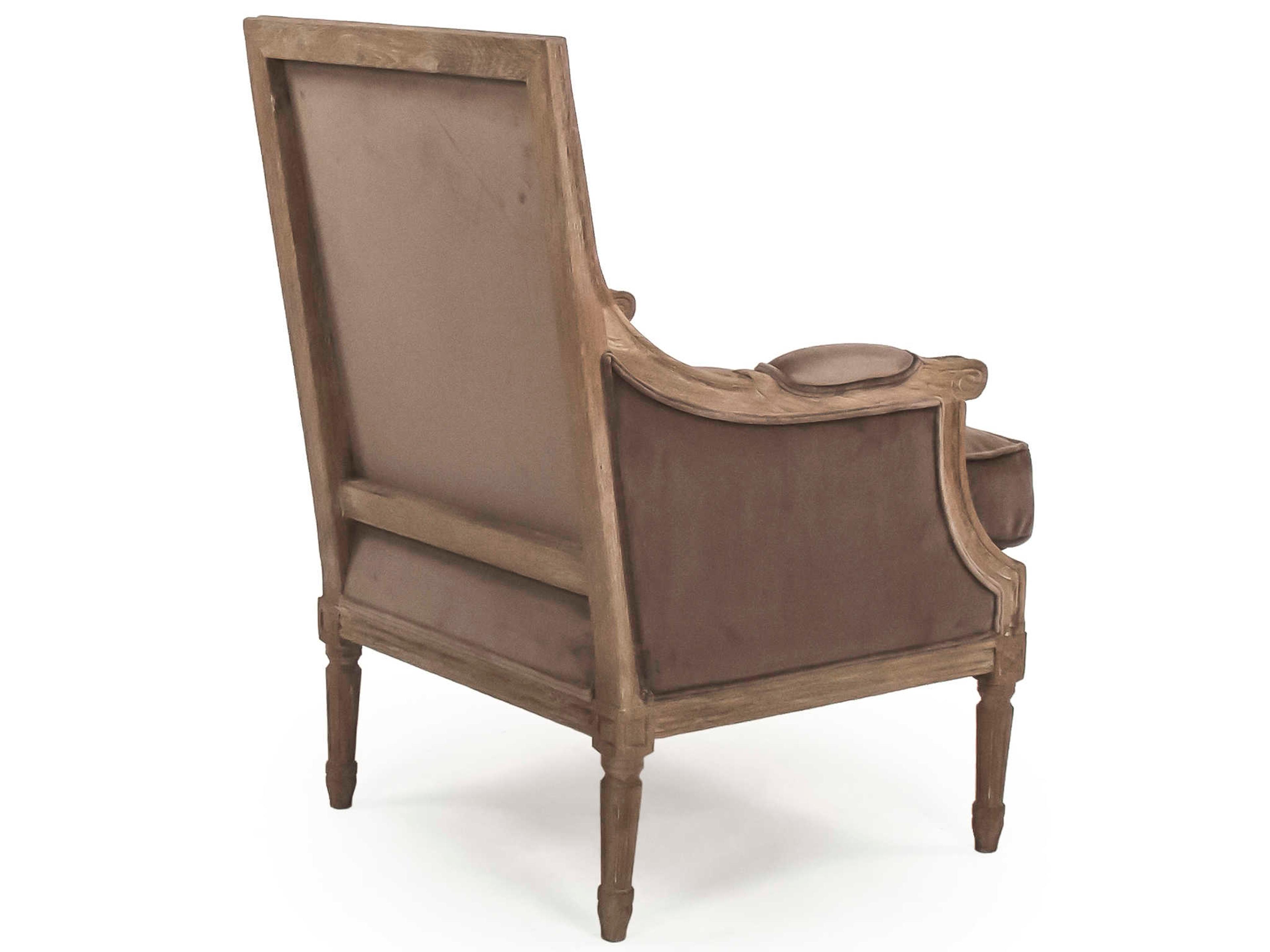 Zentique Louis Brown Fabric Accent Chair
