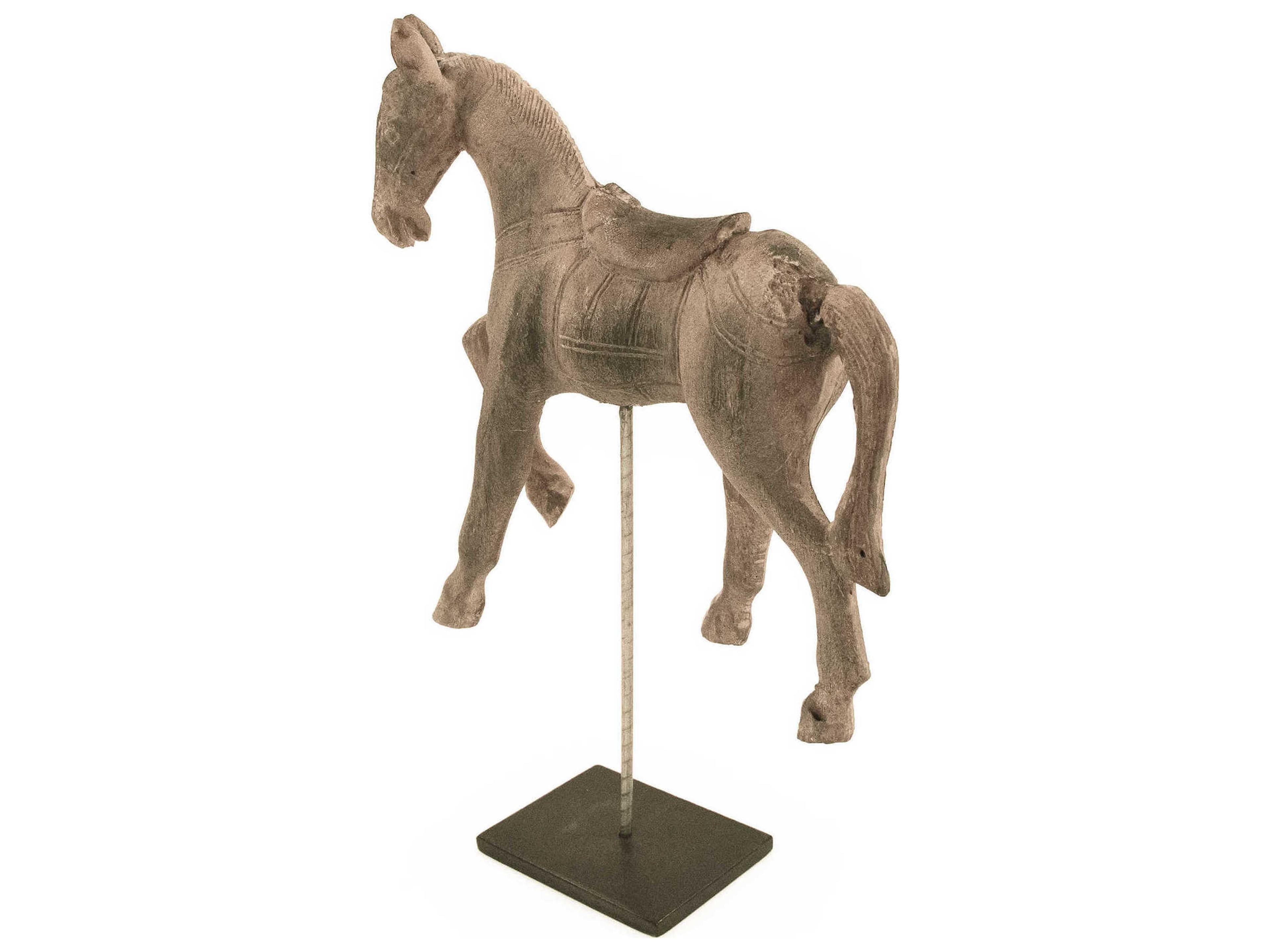 Zentique Distressed Taupe / Black 9" Resin Horse Sculpture