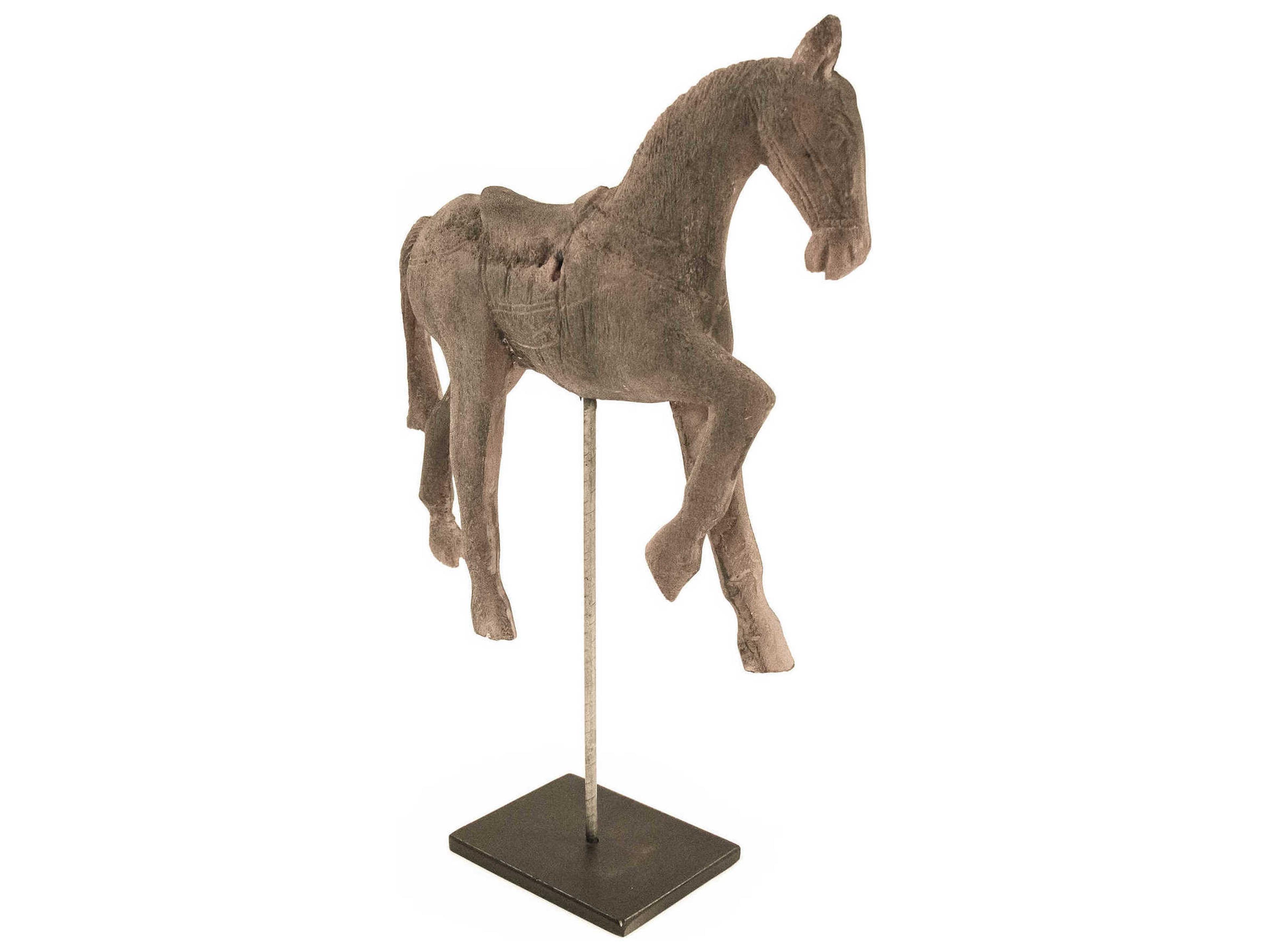 Zentique Distressed Taupe / Black 9" Resin Horse Sculpture