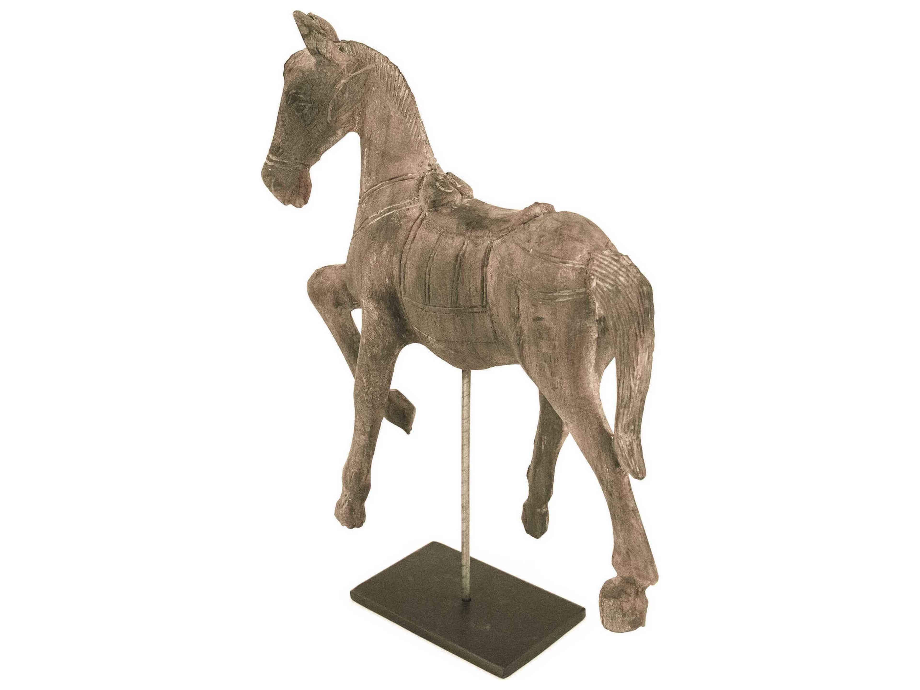 Zentique Distressed Taupe / Black 10" Resin Horse Sculpture