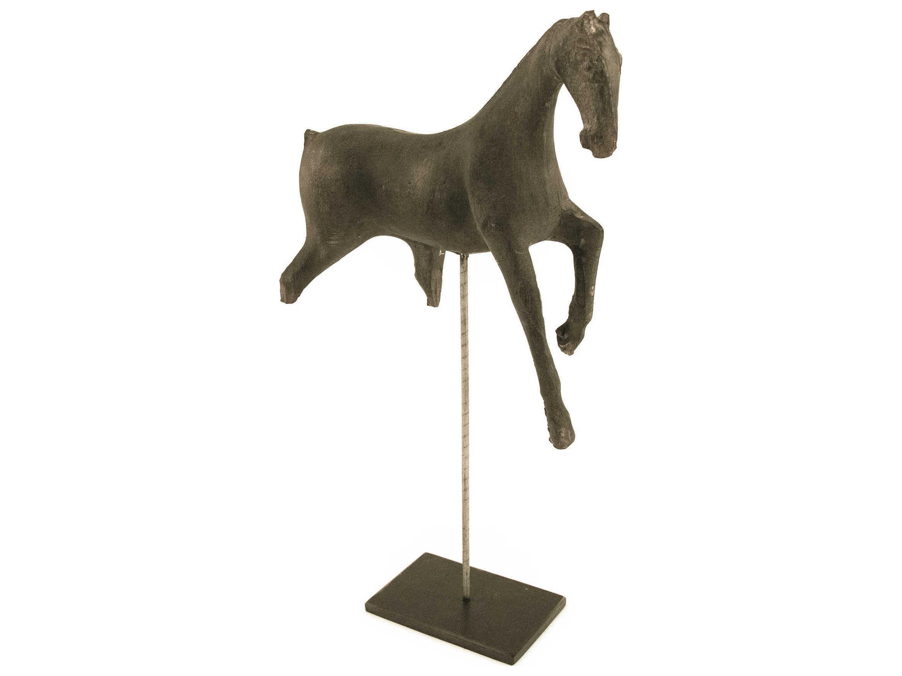 Zentique Distressed Dark Grey Resin Horse Sculpture