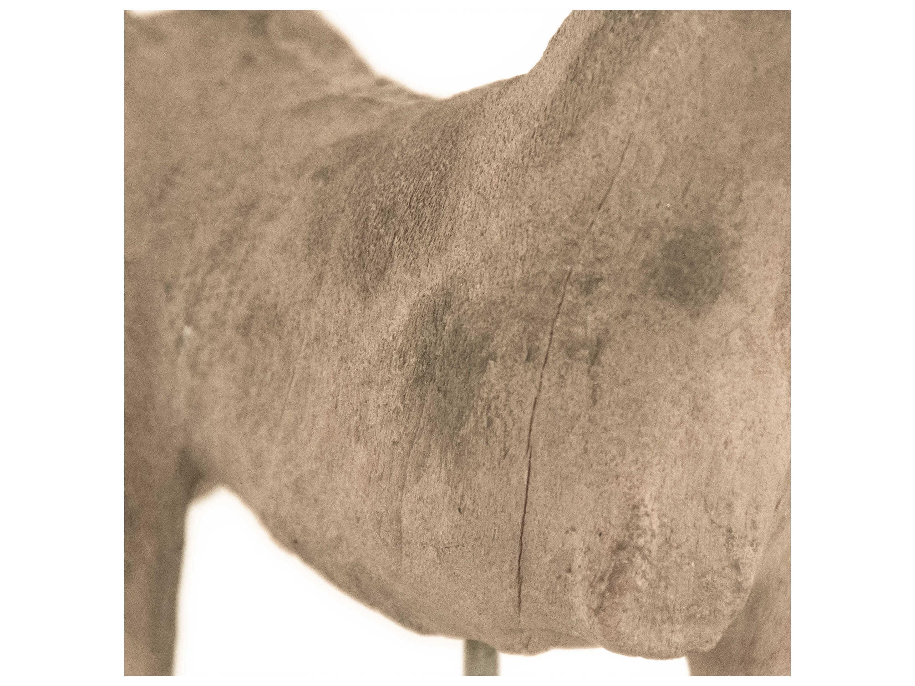 Zentique Distressed Taupe / Black Resin Horse Sculpture