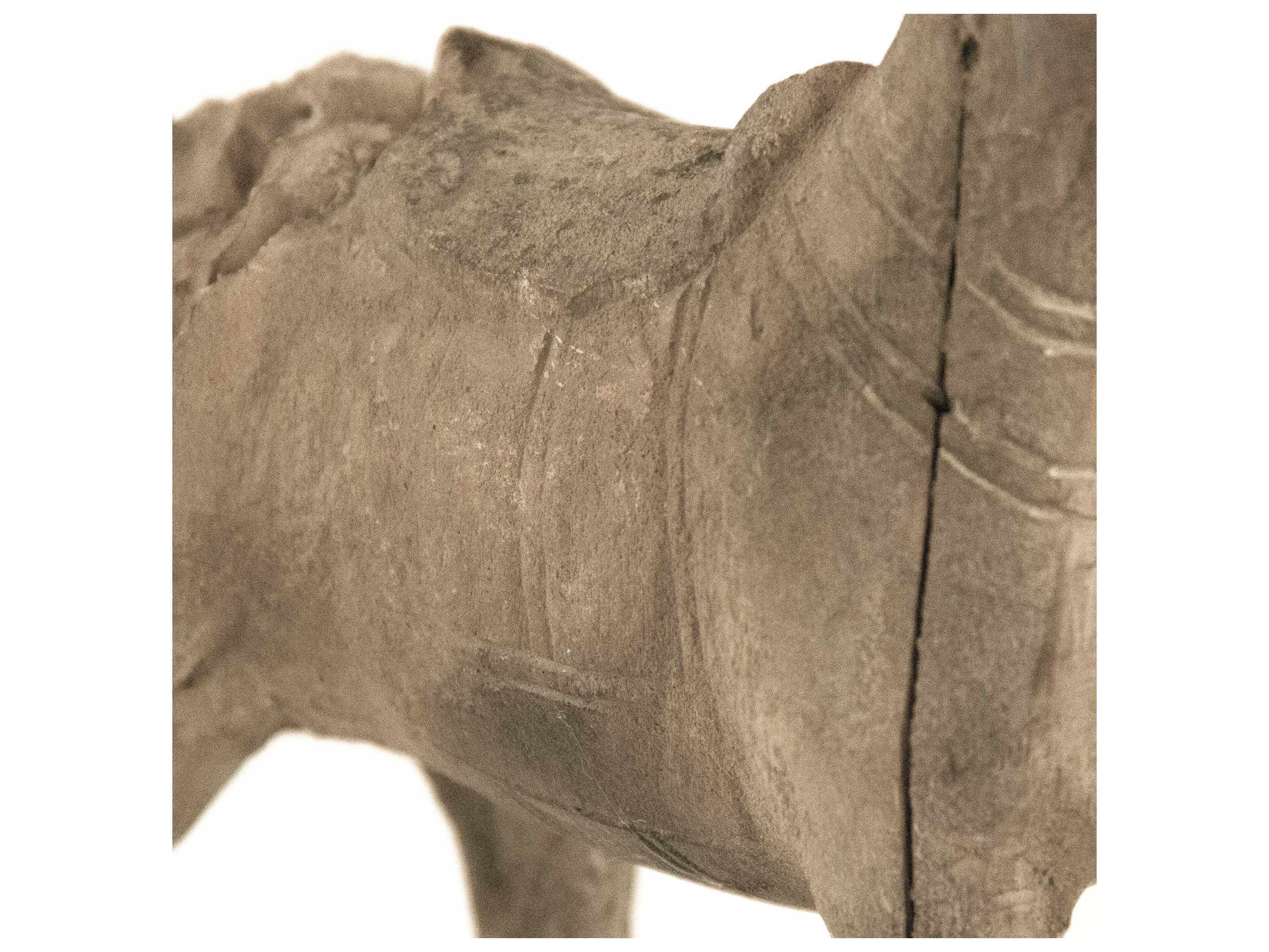 Zentique Distressed Rustic Taupe / Black Resin Horse Sculpture