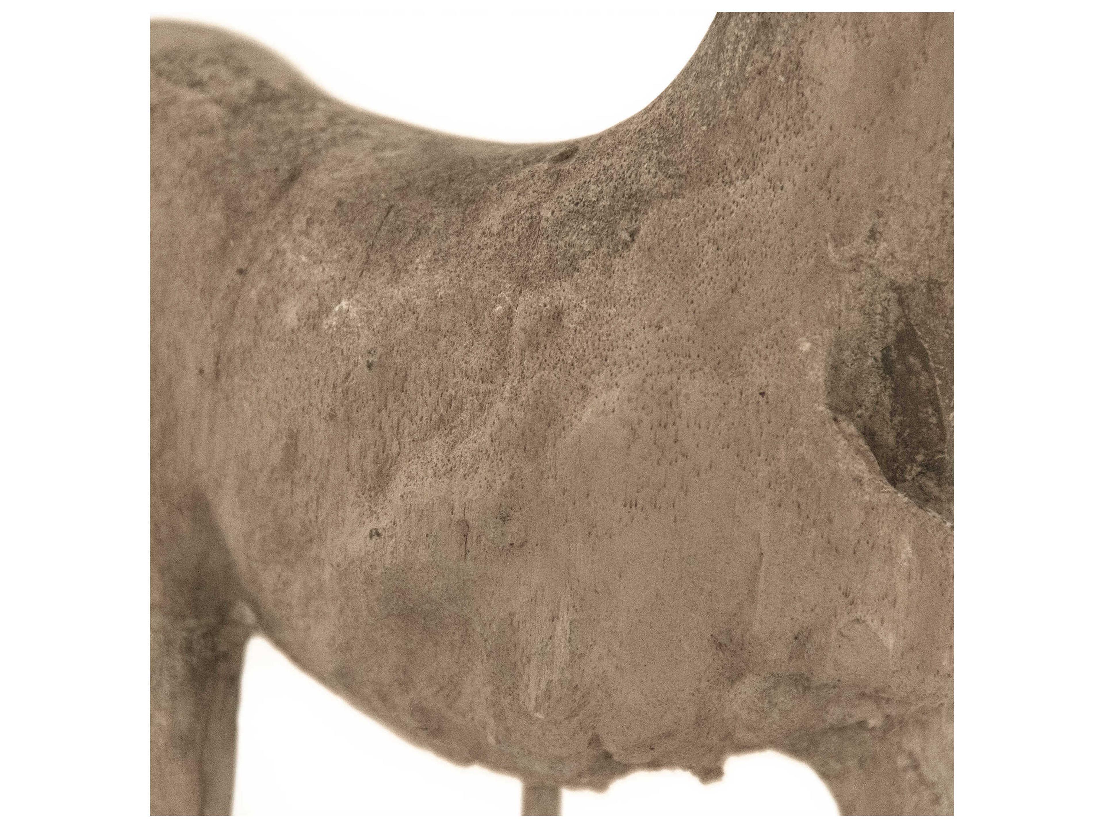 Zentique Distressed Taupe / Black Resin Horse Sculpture