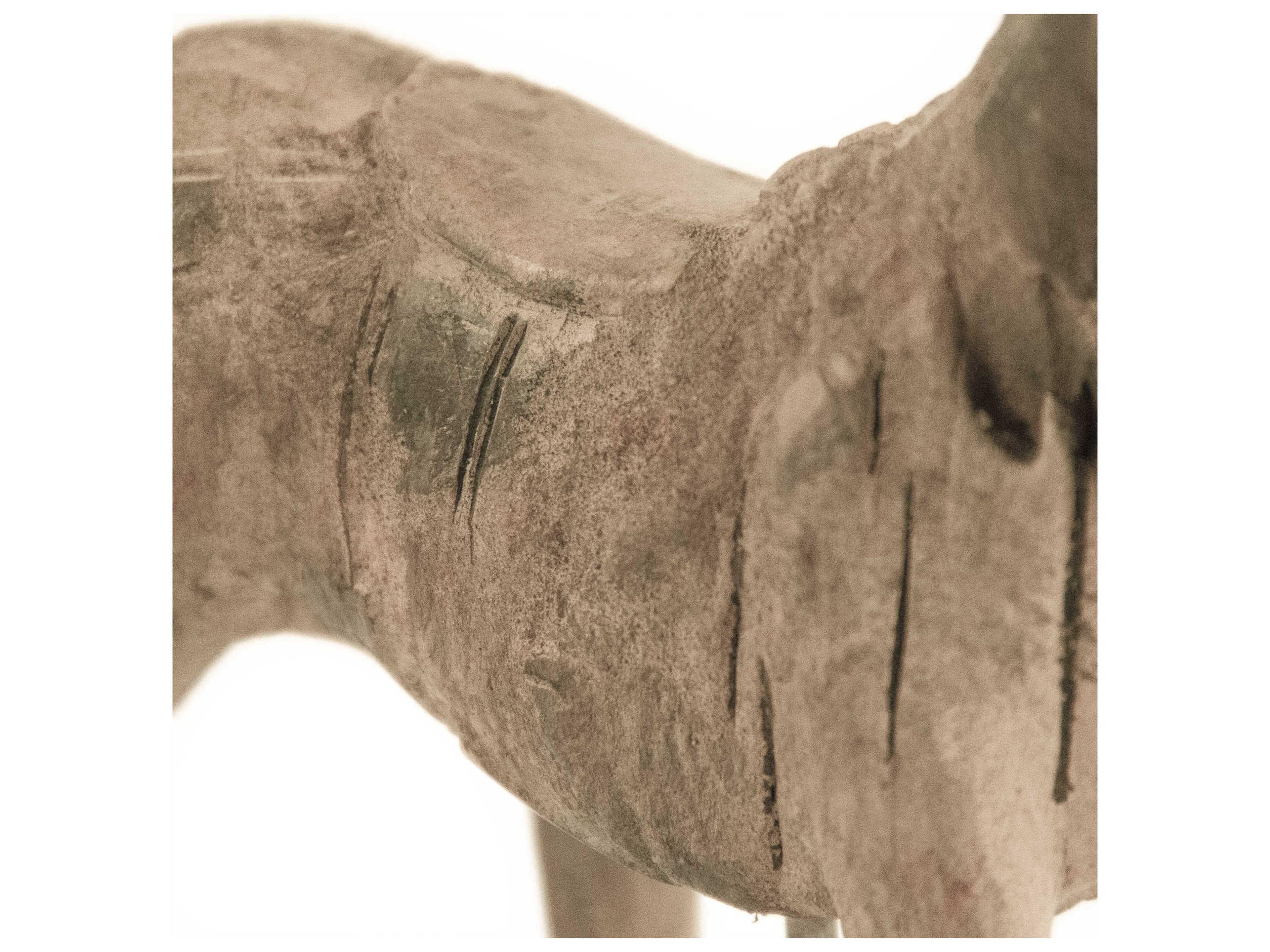 Zentique Distressed Taupe / Black Resin Horse Sculpture