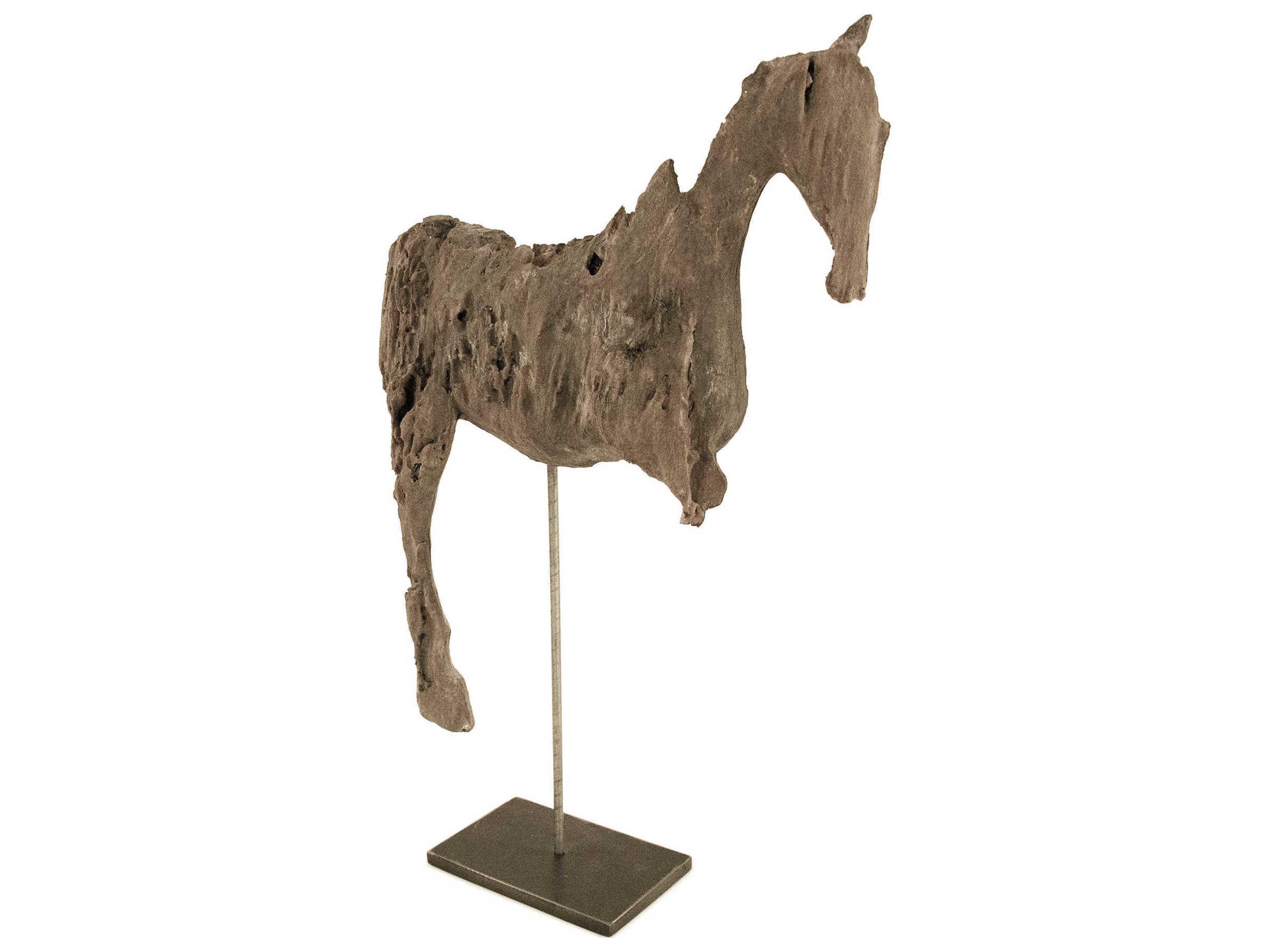 Zentique Distressed Dark Grey / Black Resin Horse Sculpture