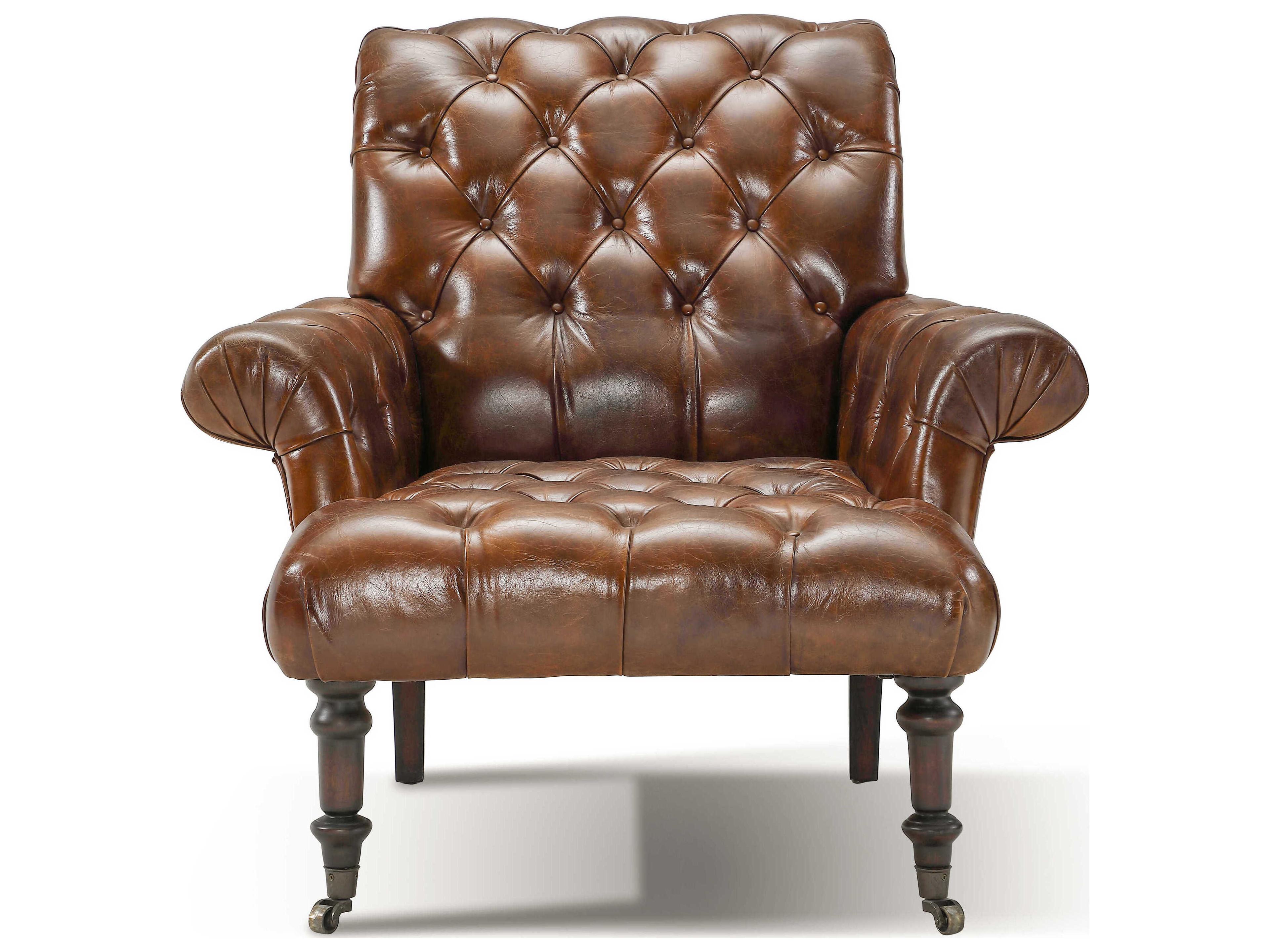 Zentique Austin Brown Leather Accent Chair