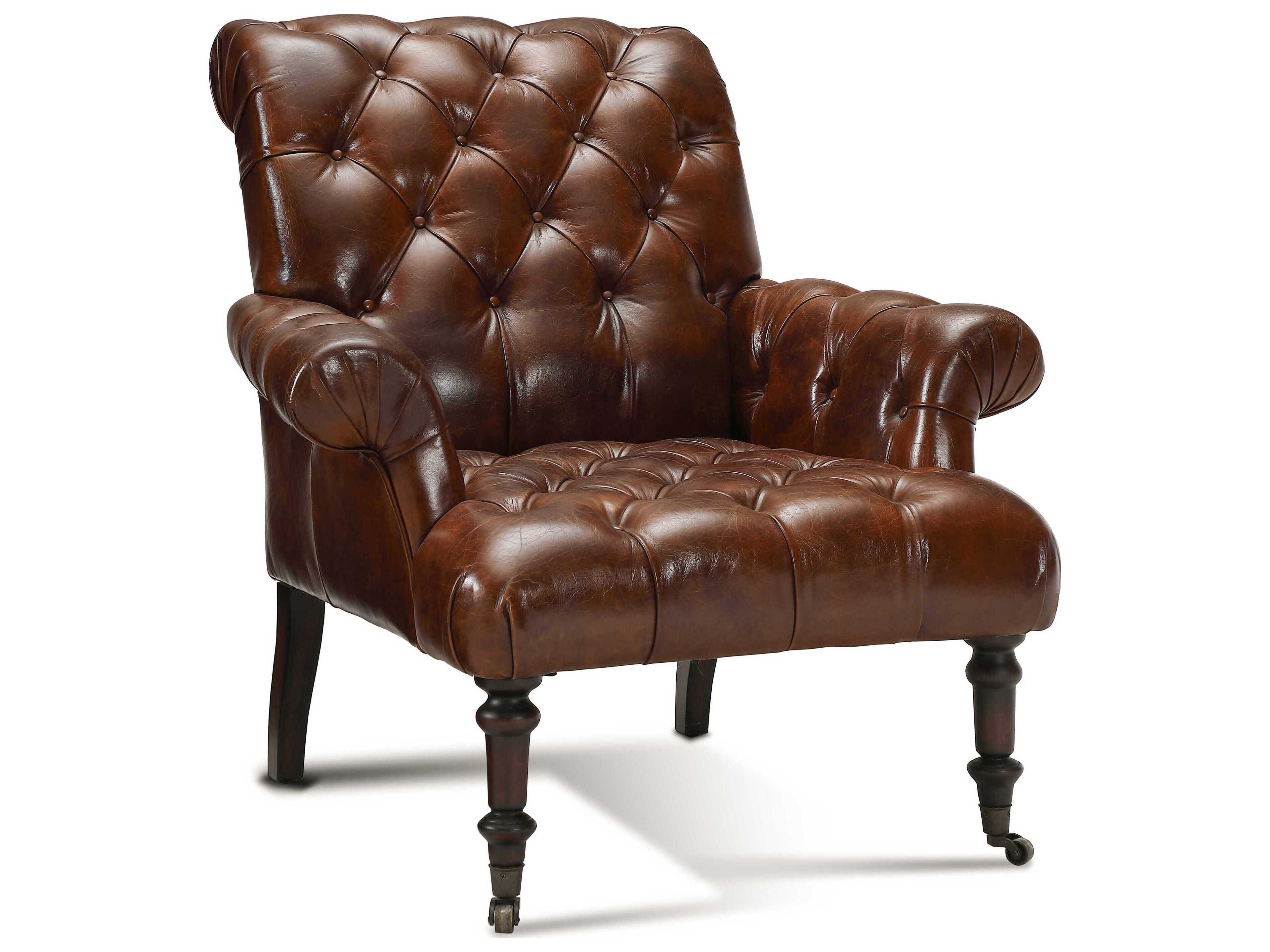 Austin Brown Leather Accent Chair