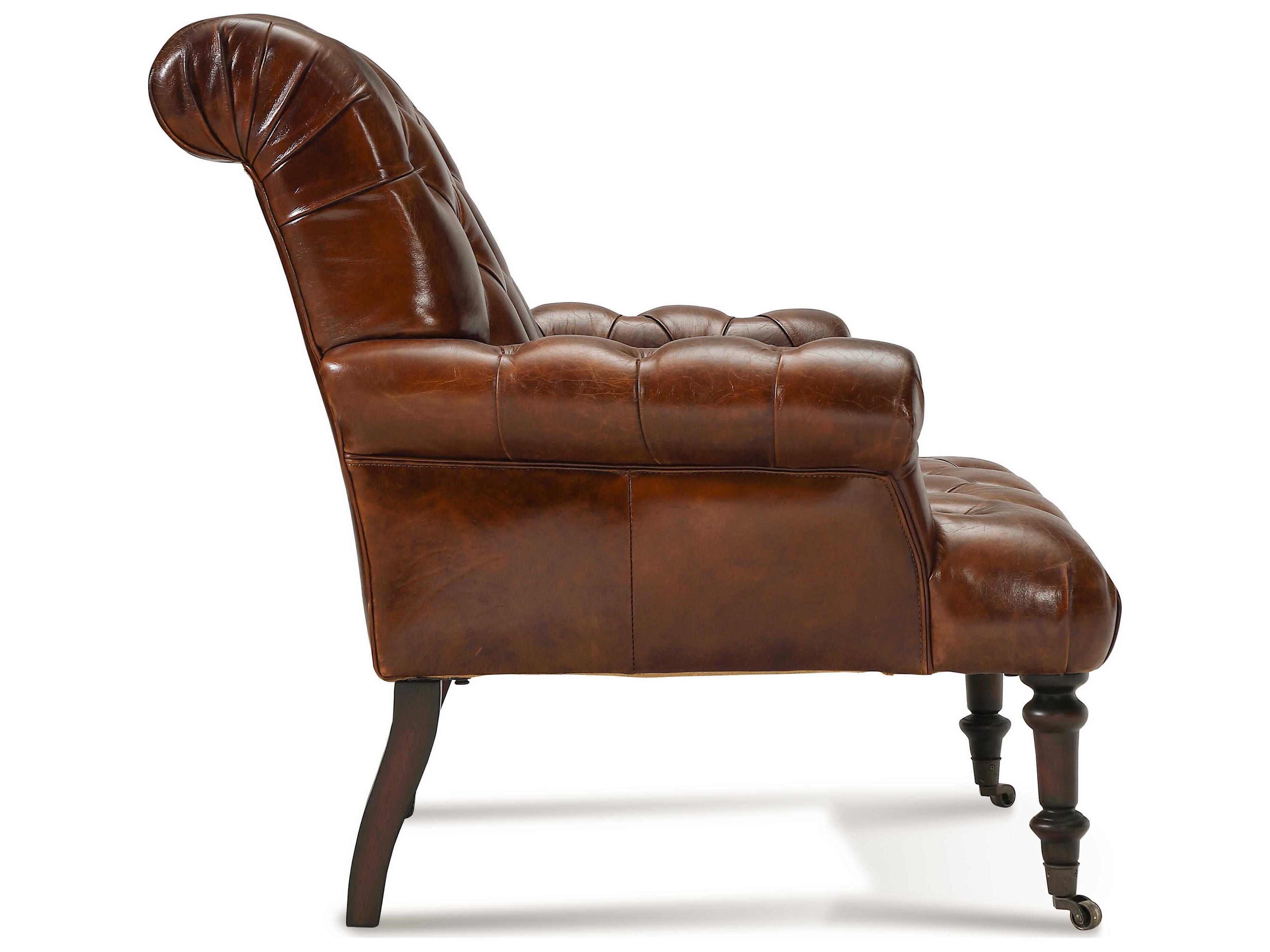 Zentique Austin Brown Leather Accent Chair
