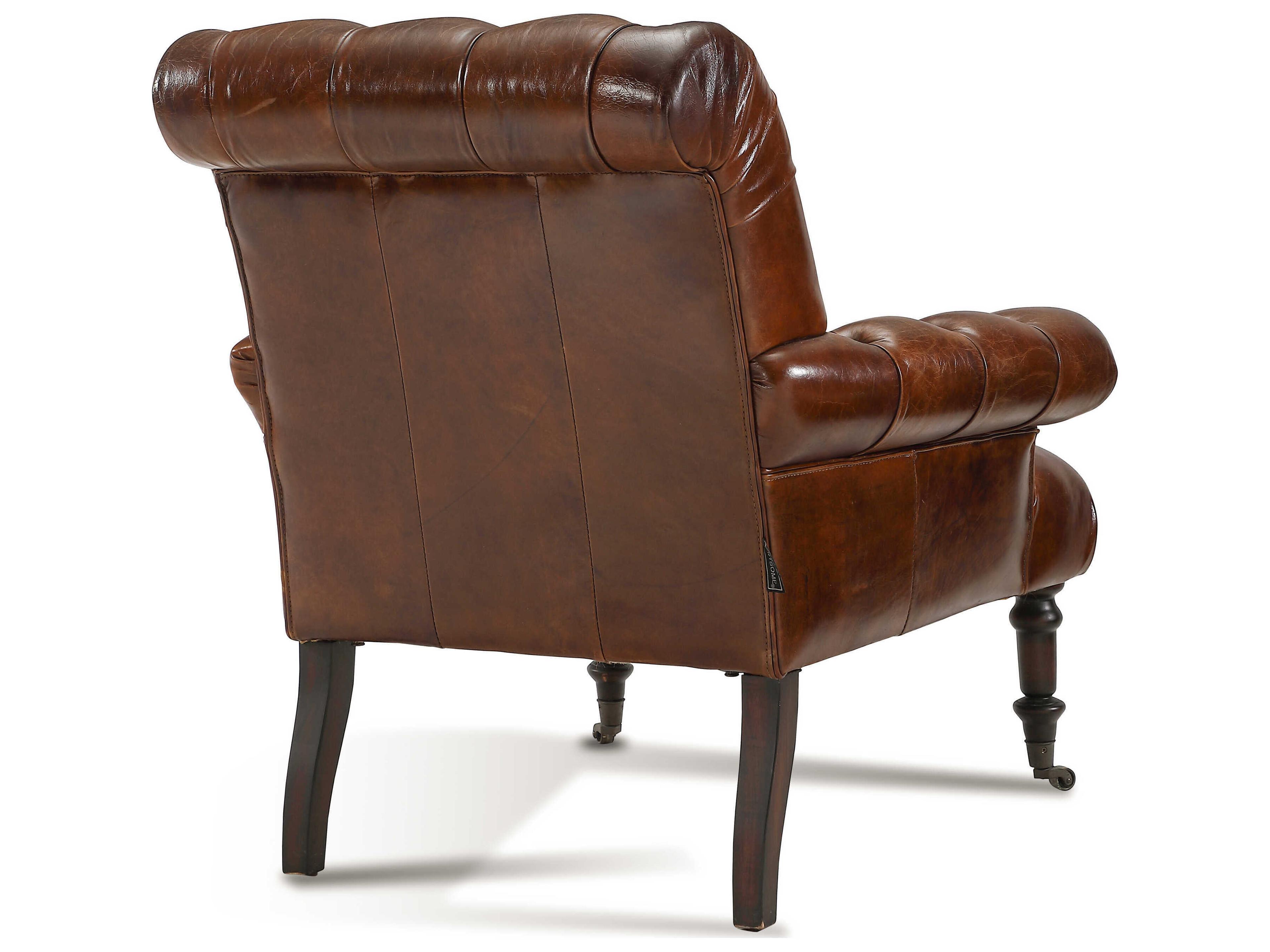 Zentique Austin Brown Leather Accent Chair