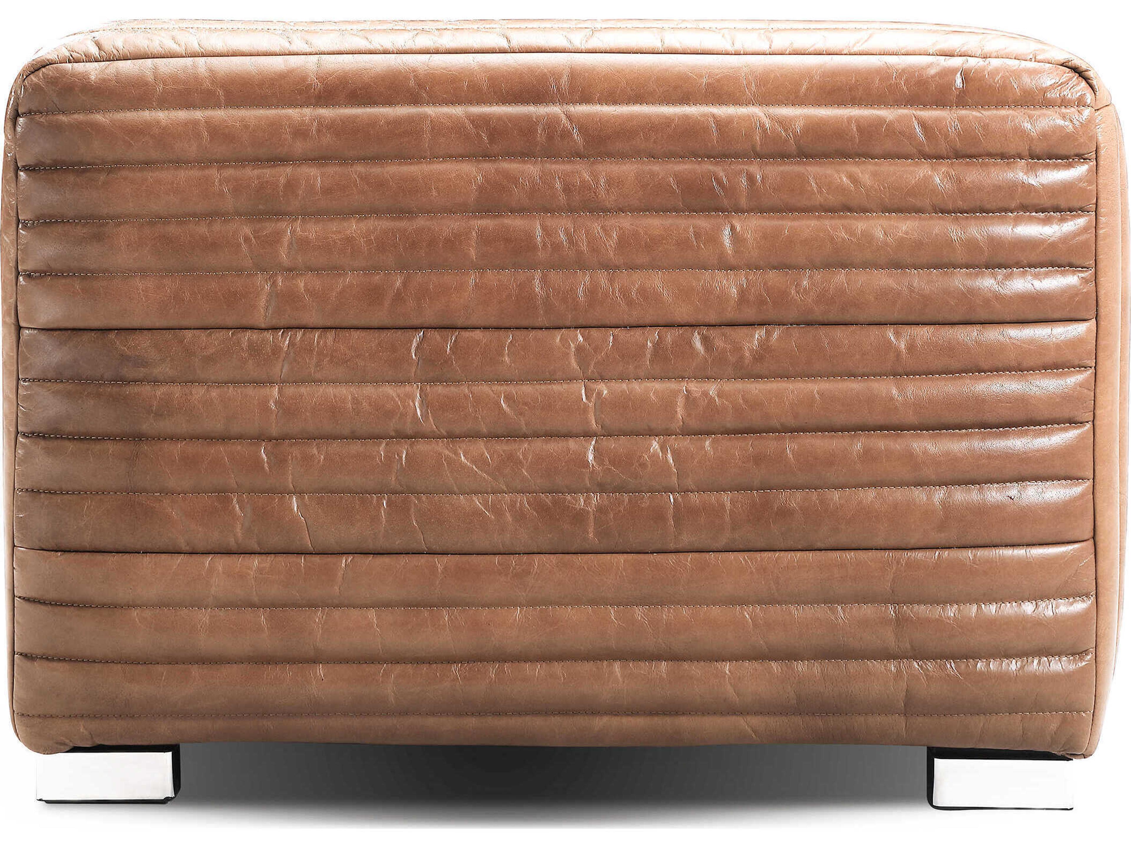 Zentique Canyon Brown Leather Accent Chair