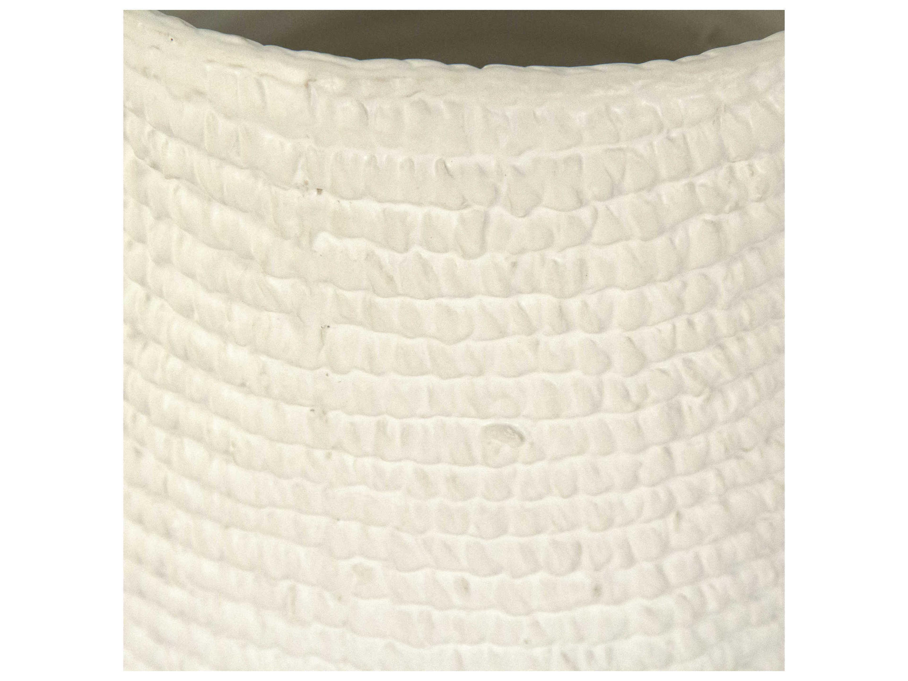 Zentique Matte White 7" Cross Weave Vase Set of 2