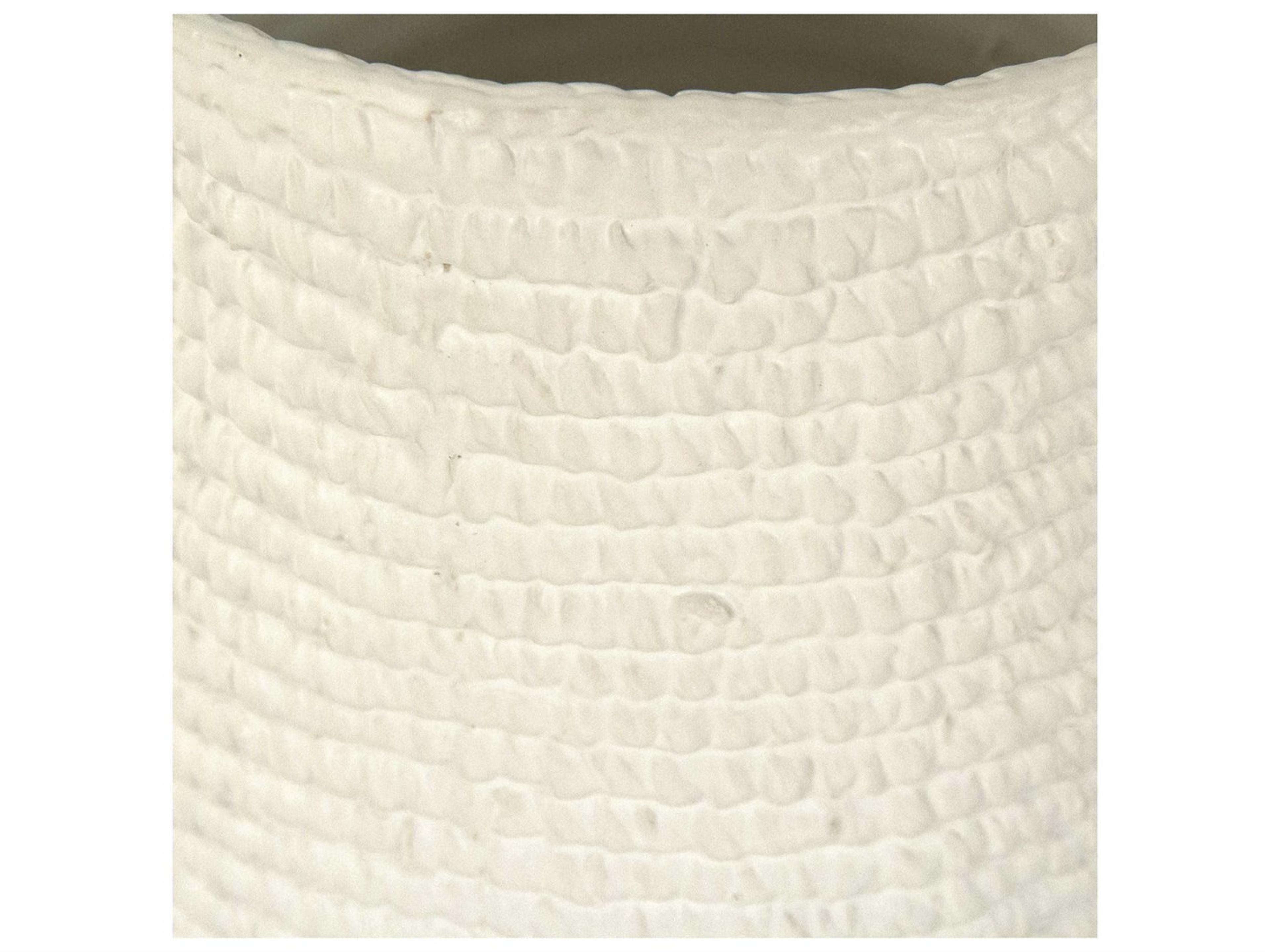 Zentique Matte White 10" Cross Weave Vase Set of 2