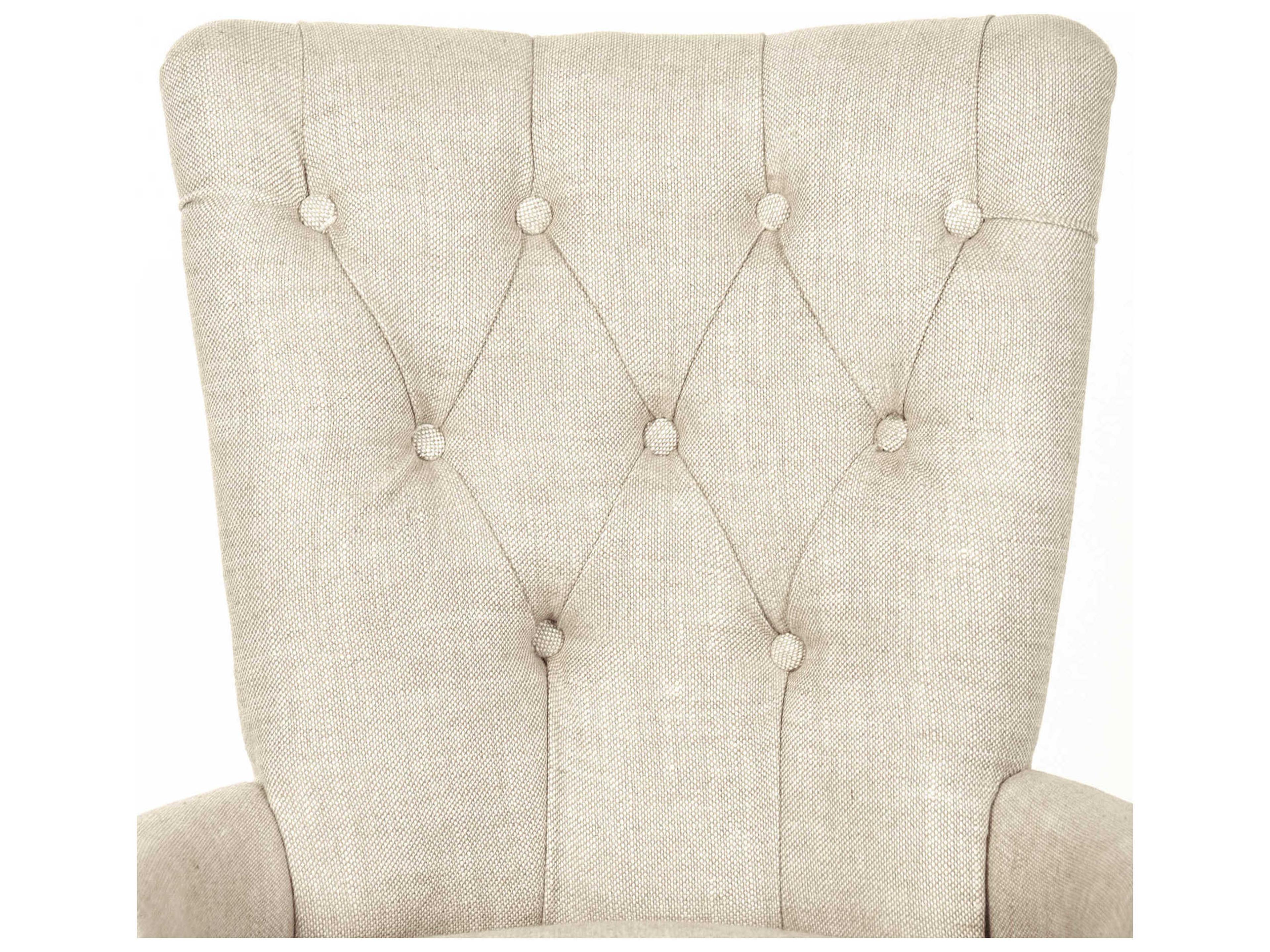 Zentique Cream Fabric Tufted Accent Chair