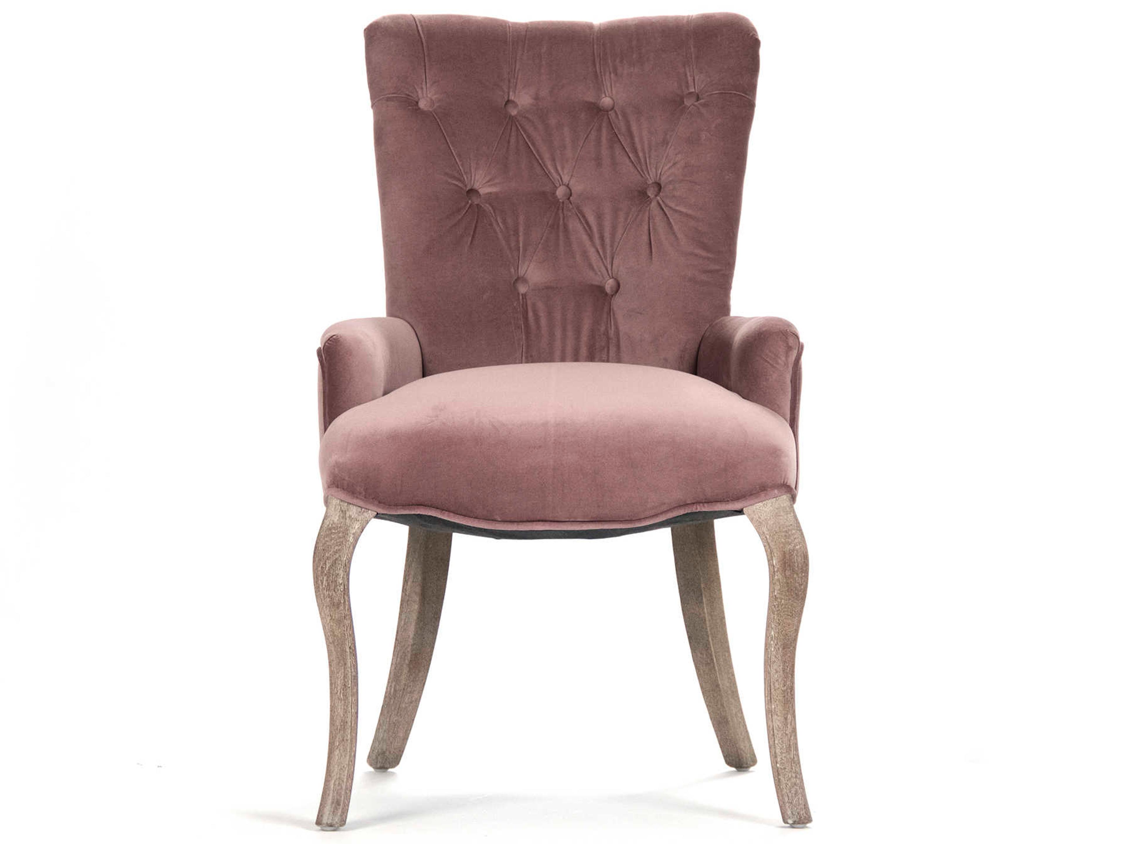 Zentique Purple Fabric Tufted Accent Chair