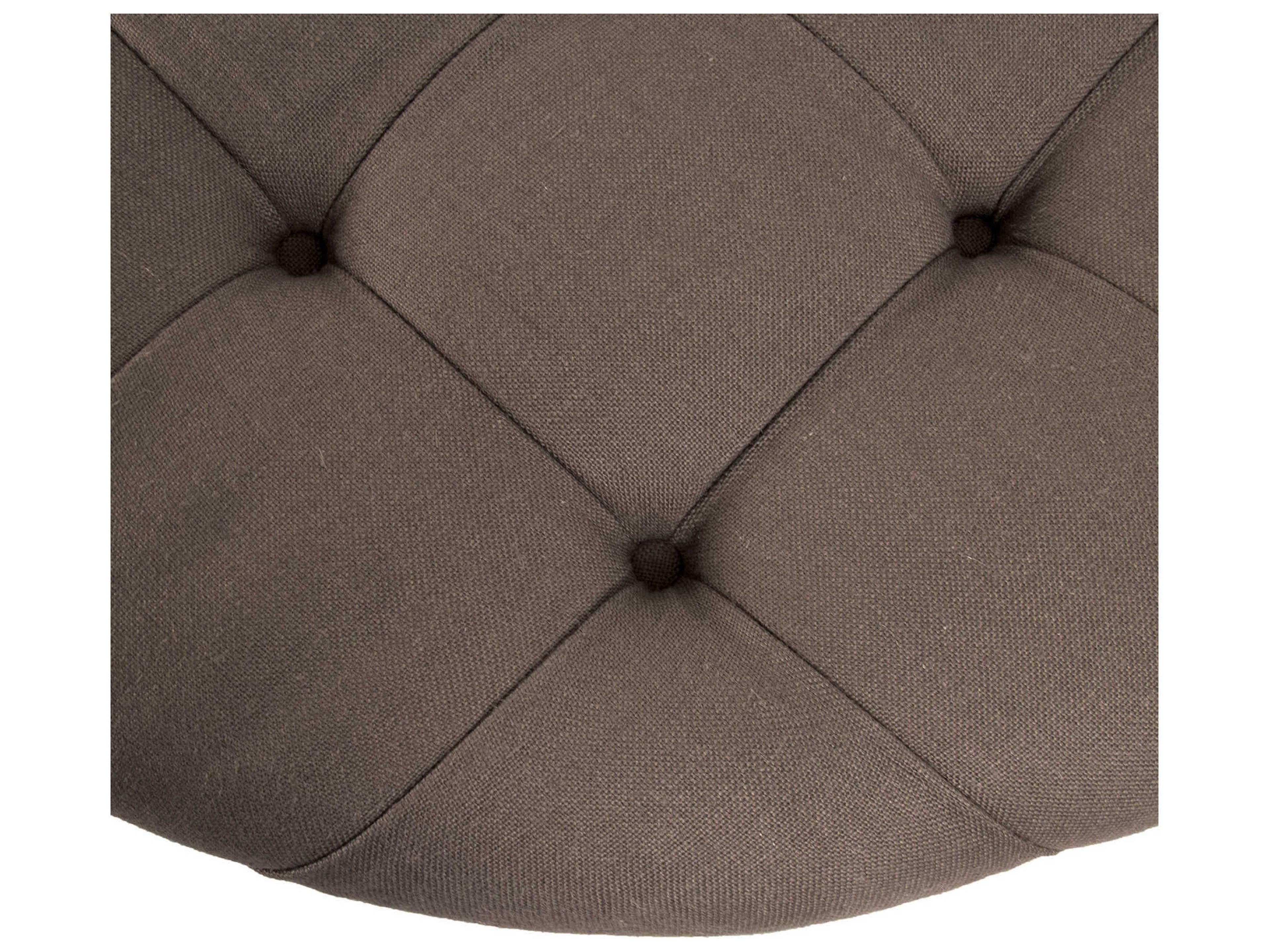 Zentique Maison Aubergine Linen Brown Upholstered Tufted Ottoman