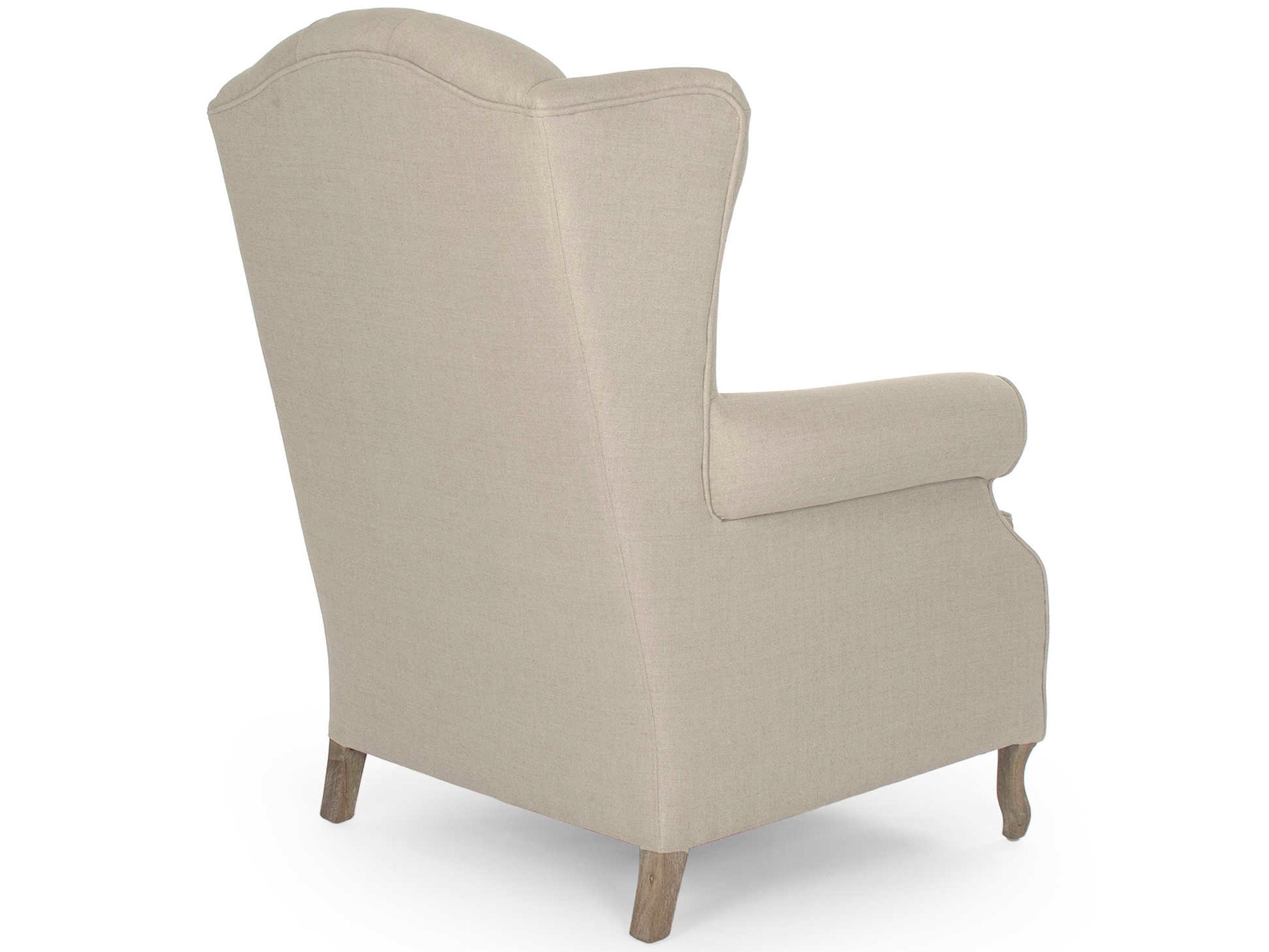 Zentique Beige Fabric Accent Chair