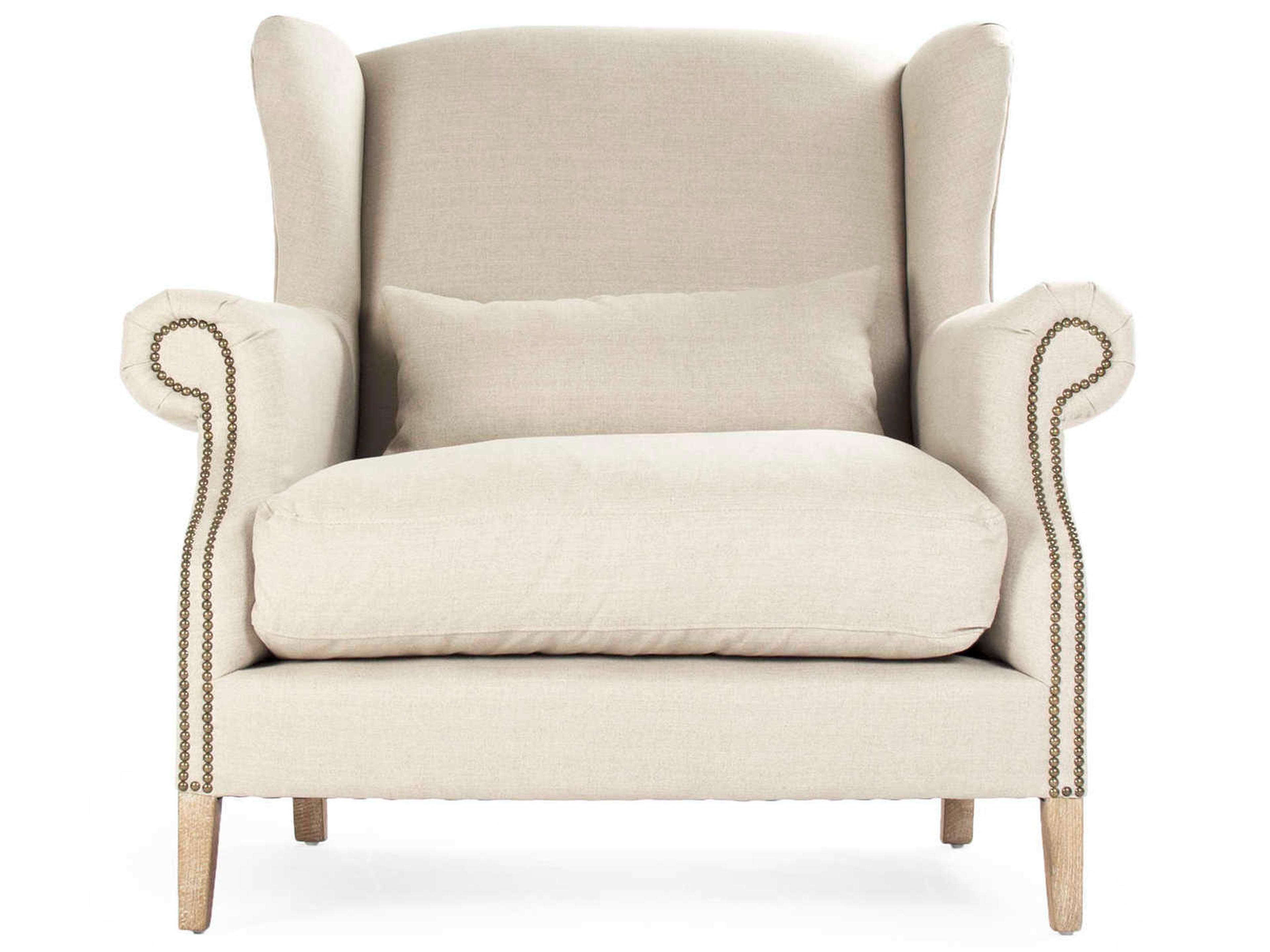 Zentique Cream Fabric Accent Chair