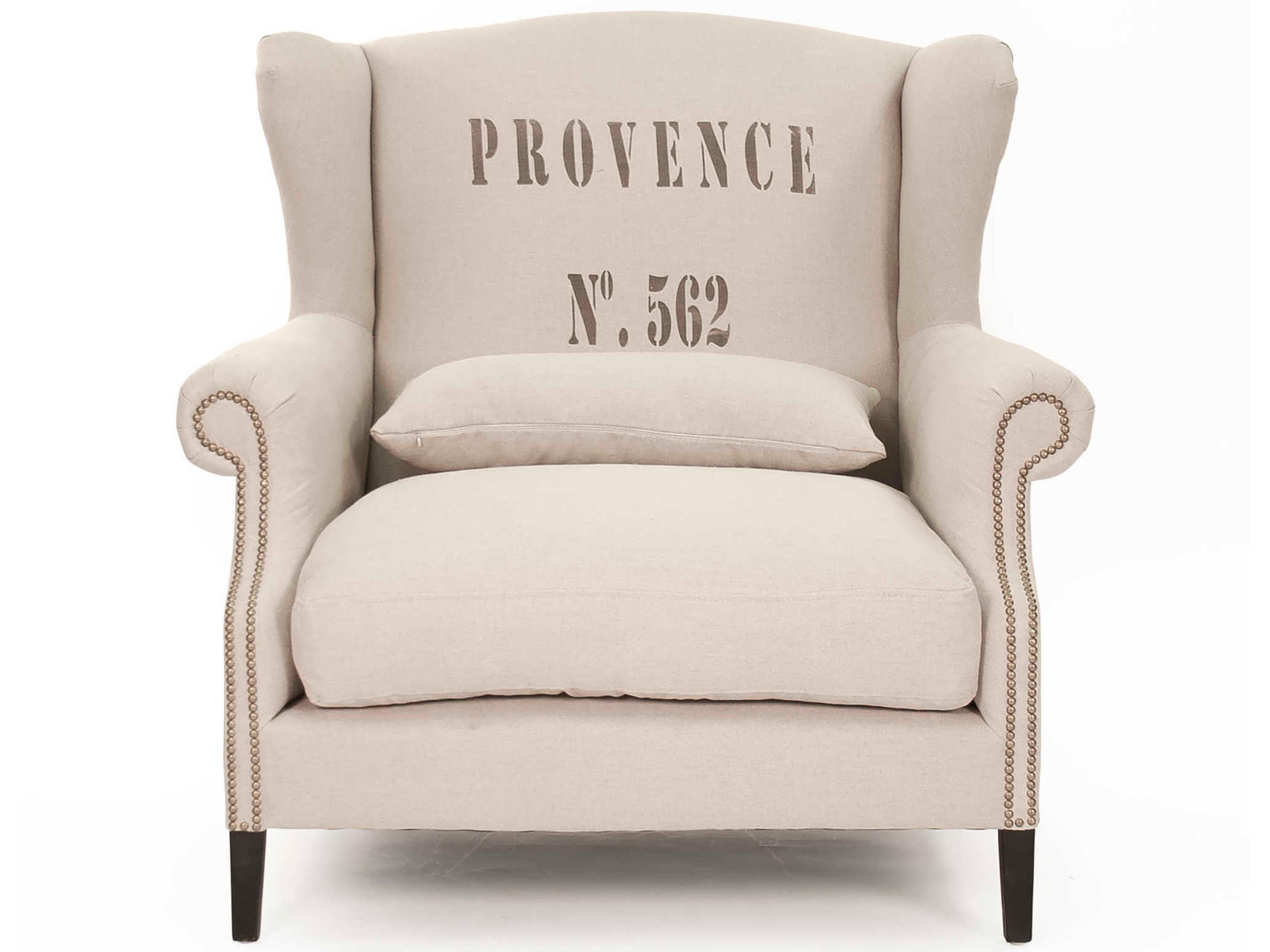 Zentique Cream Fabric Accent Chair