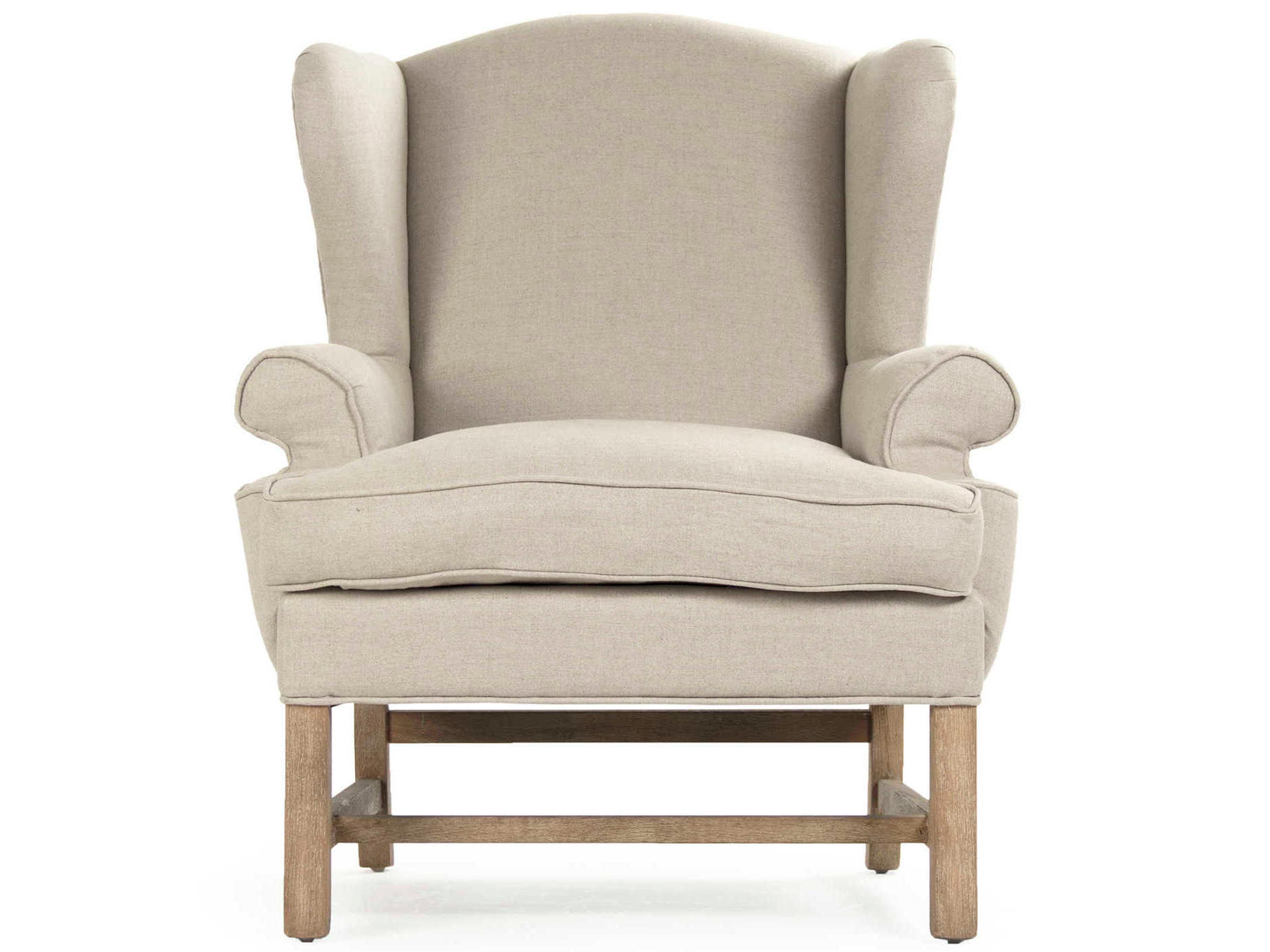 Zentique Cream Fabric Accent Chair