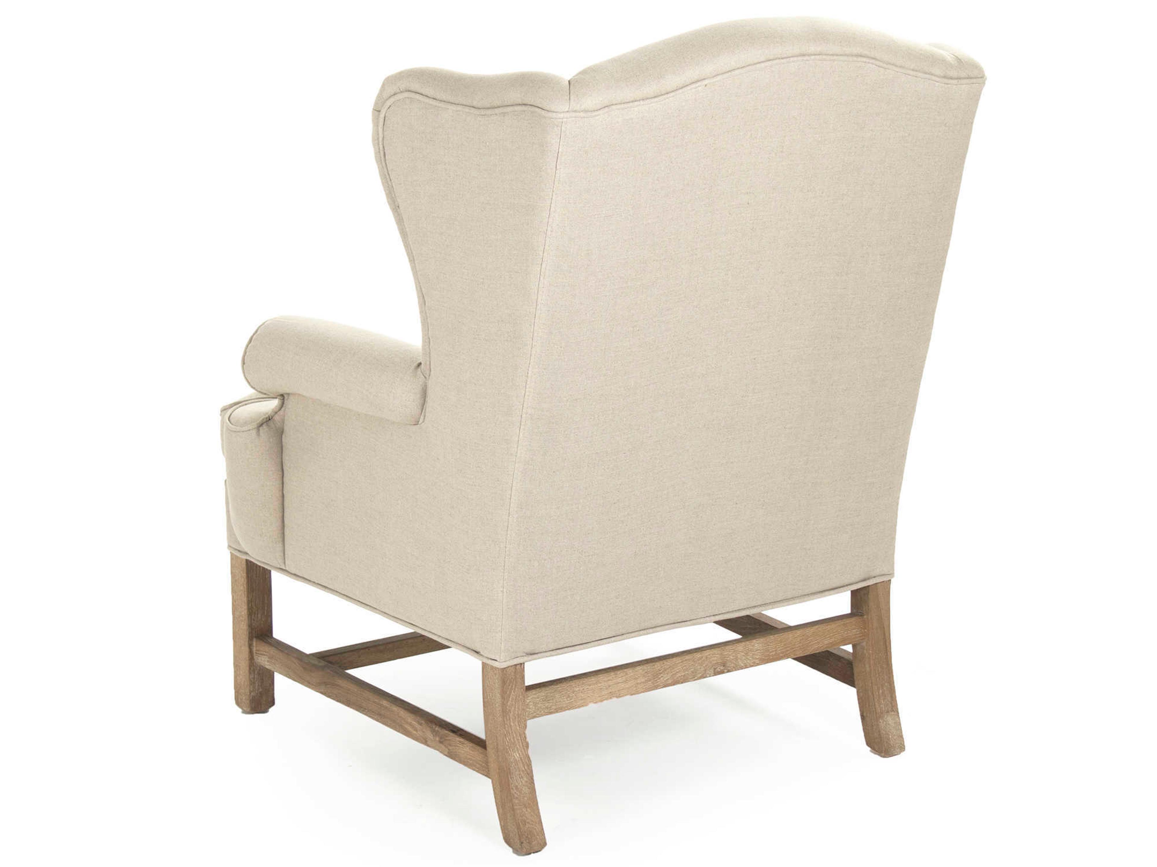 Zentique Cream Fabric Accent Chair