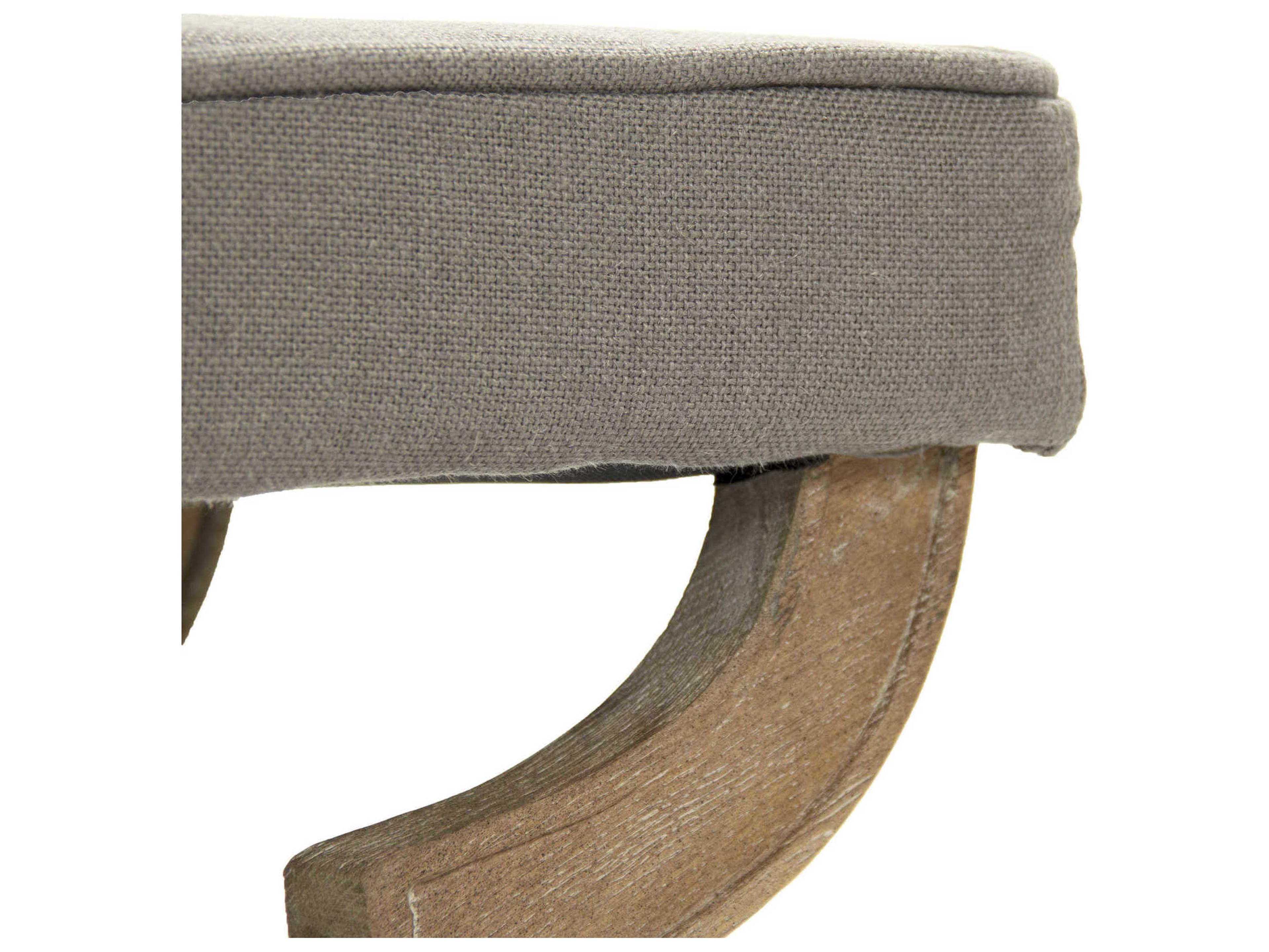 Zentique Crescenzo Grey Linen Upholstered Accent Bench