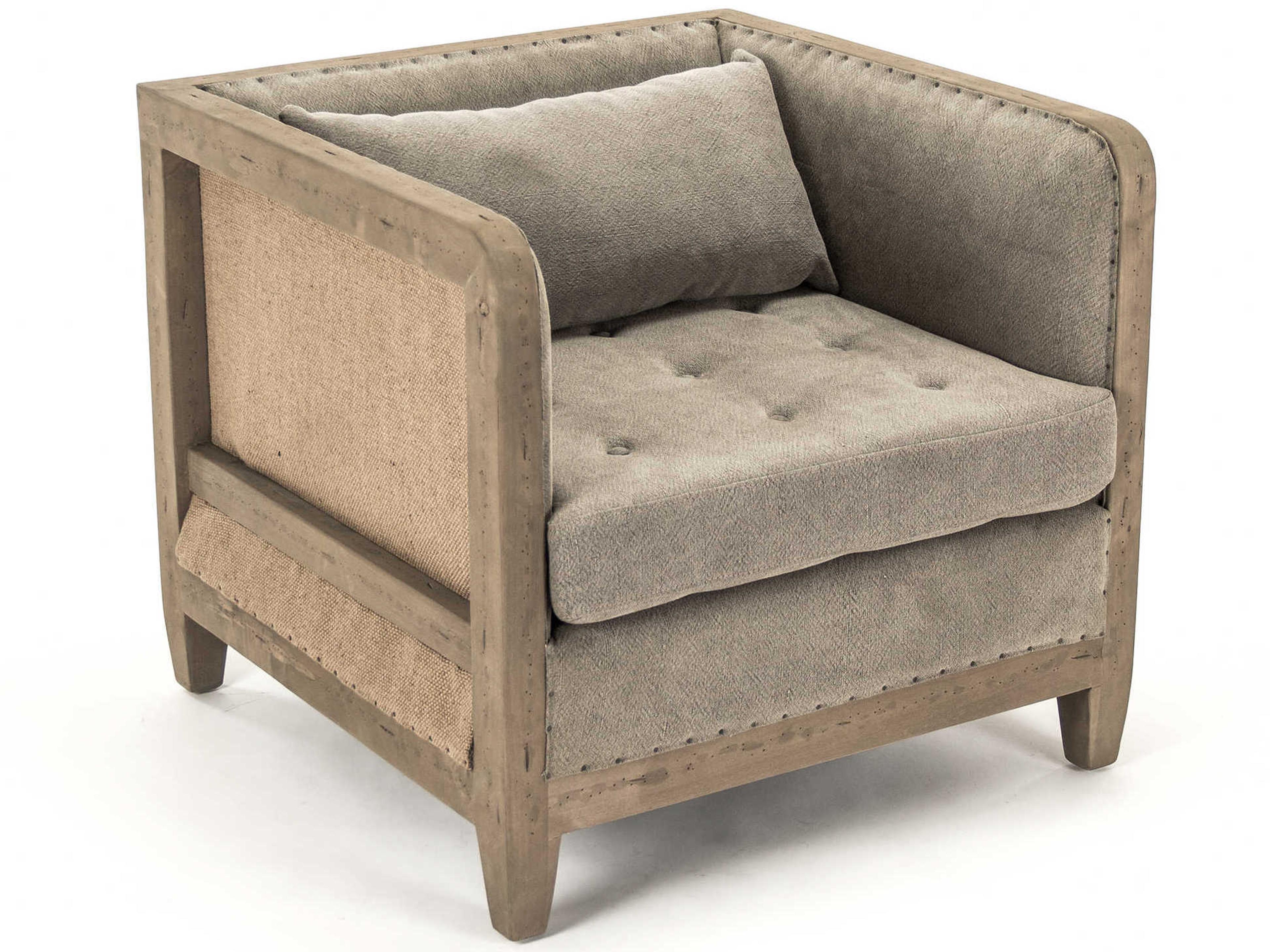 Zentique Brown Fabric Accent Chair