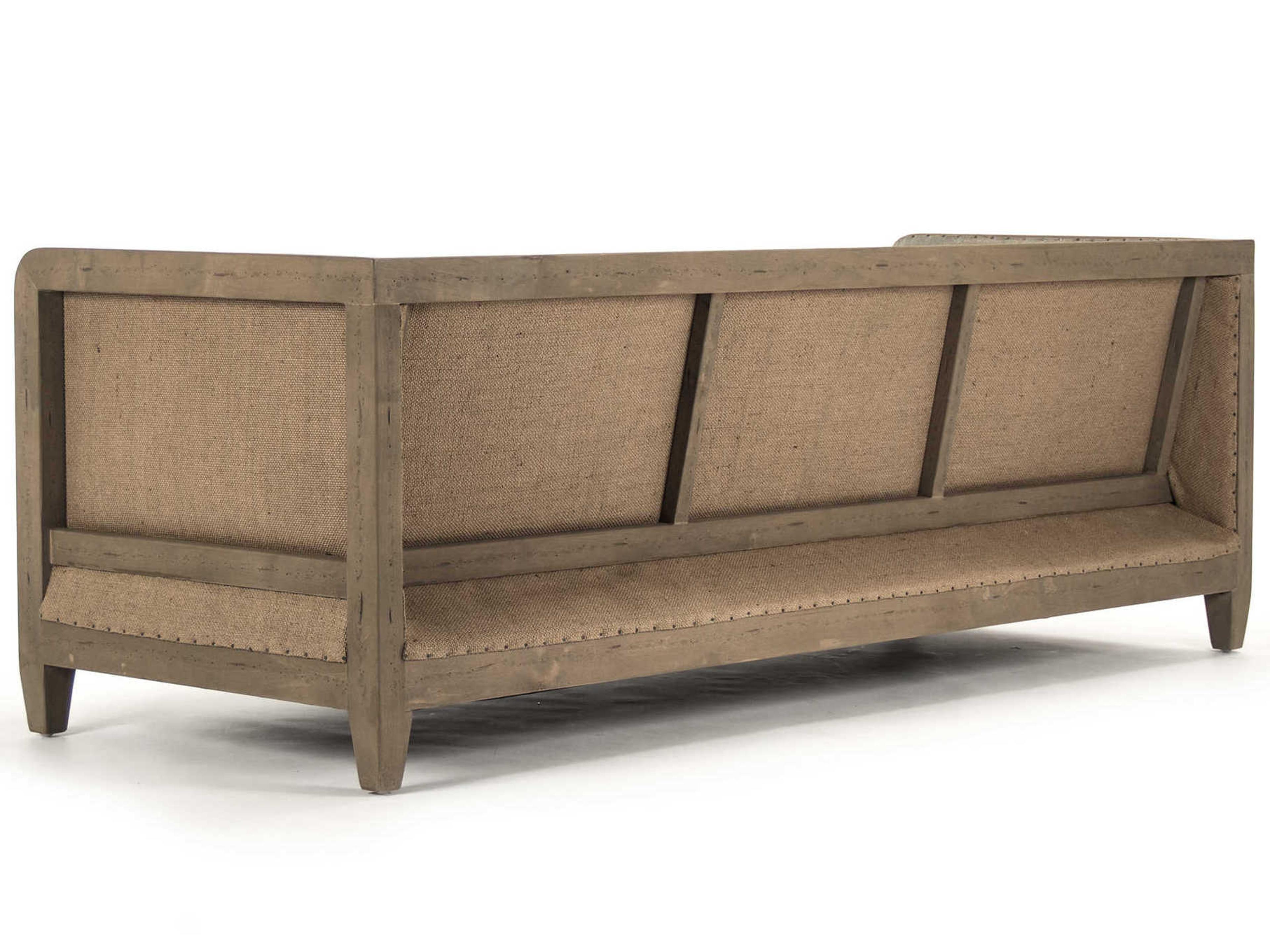 Zentique Green Moss Linen Gray Upholstered Loveseat