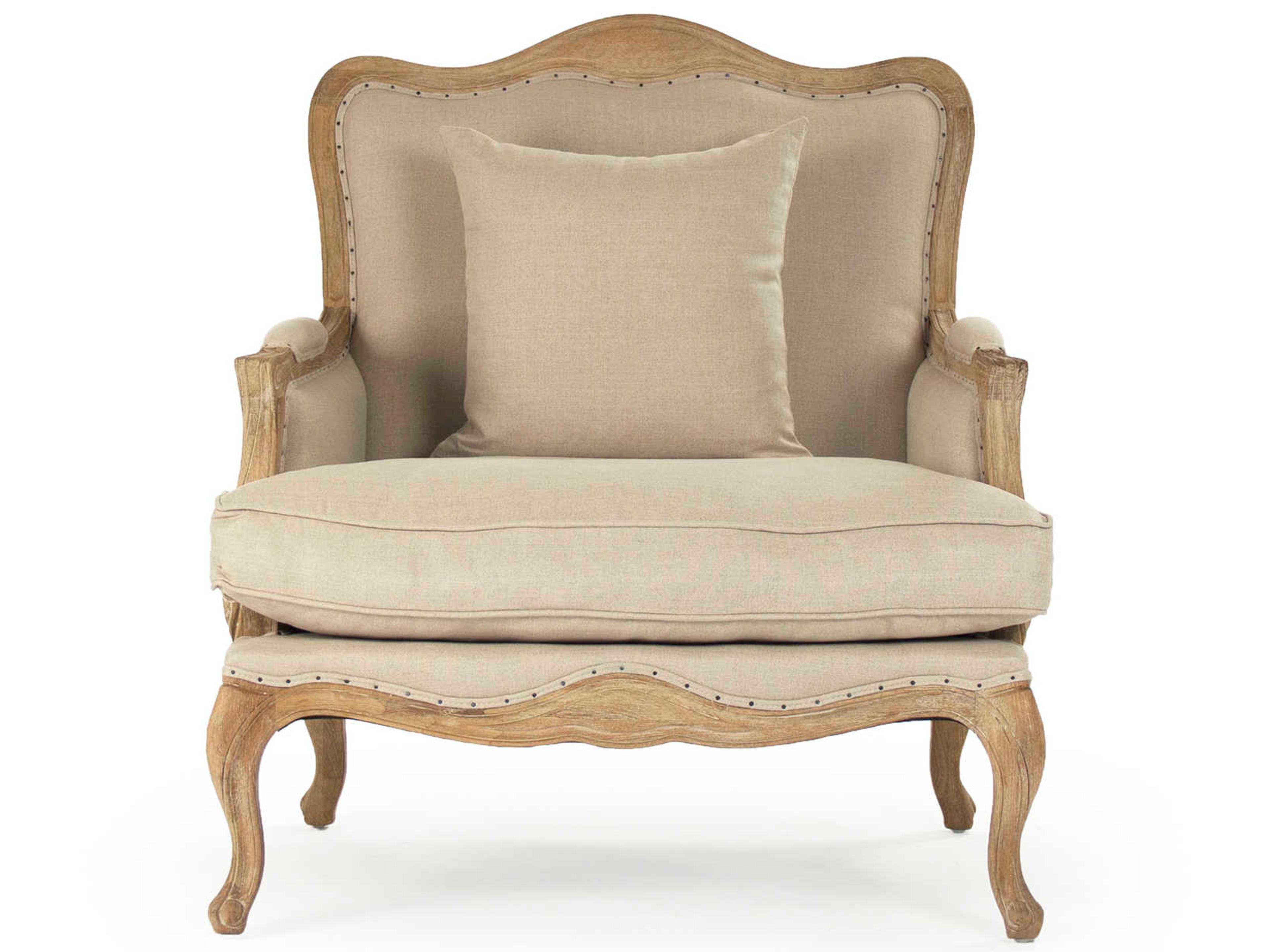 Zentique Beige Fabric Accent Chair