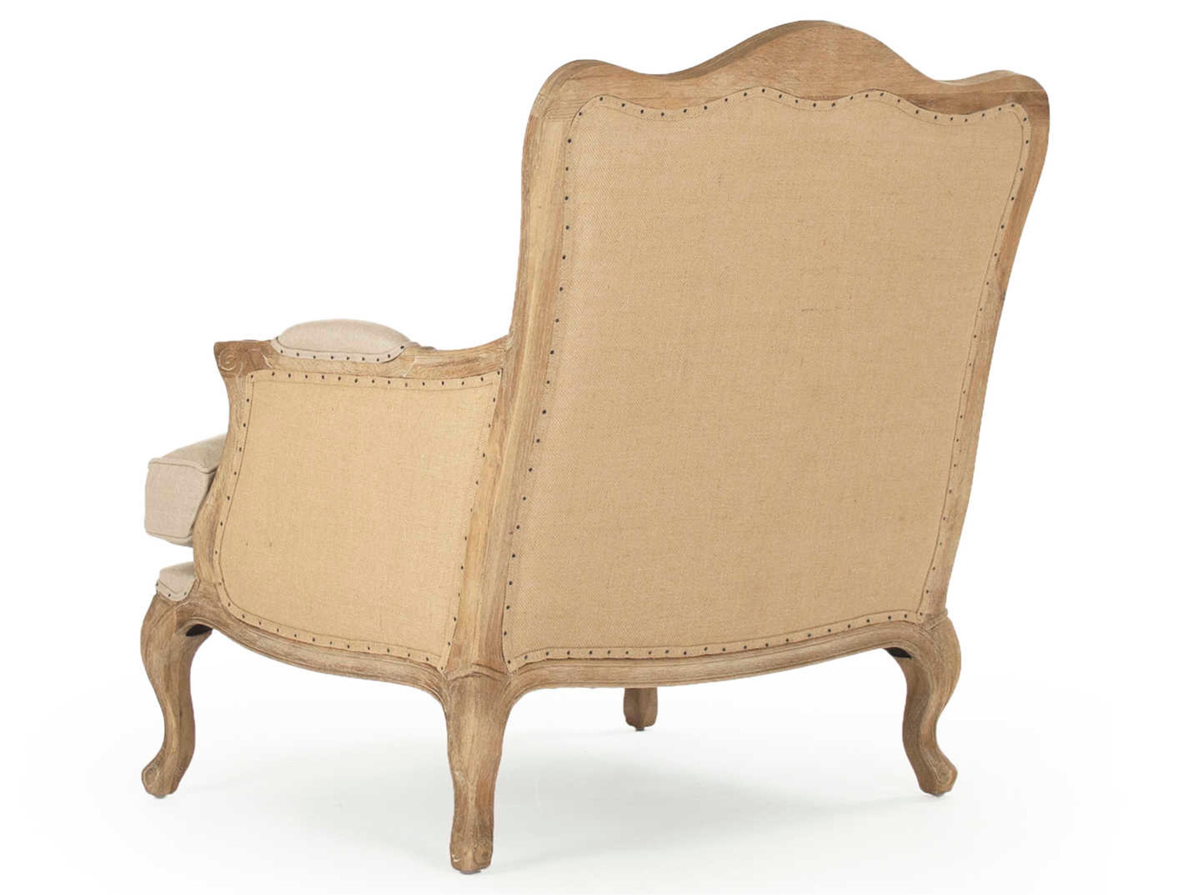 Zentique Beige Fabric Accent Chair