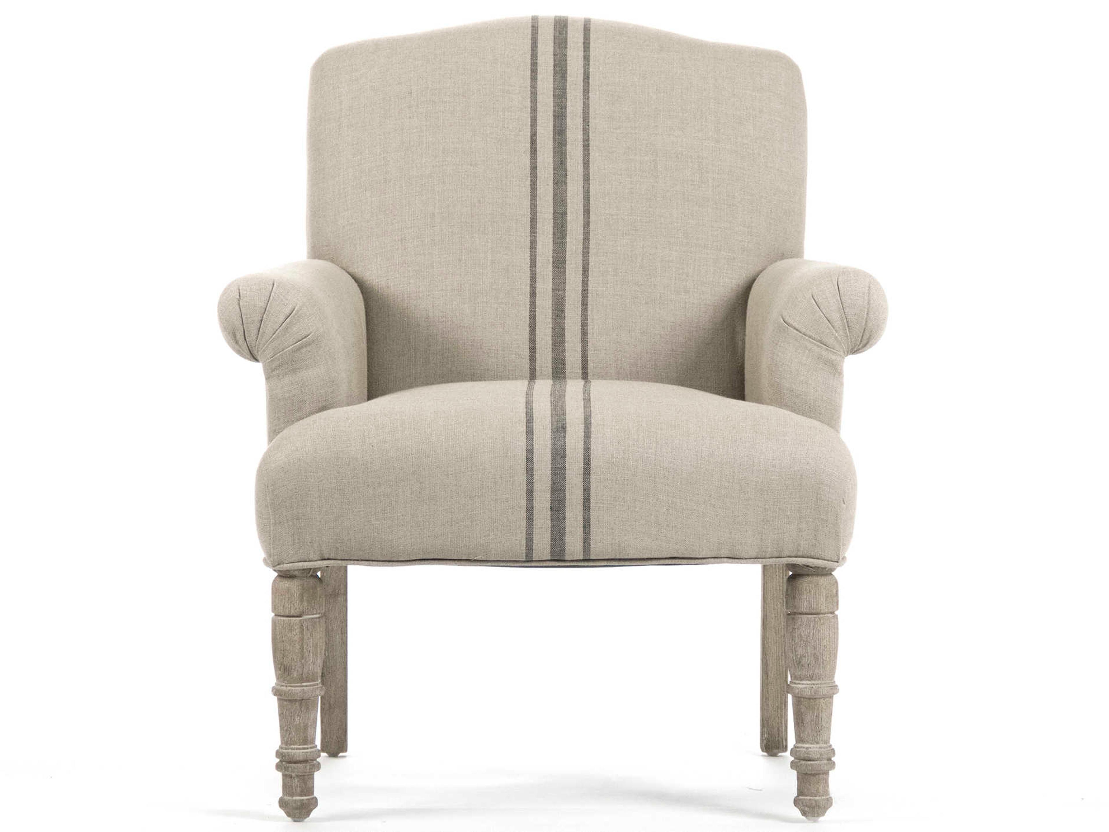 Zentique Beige Fabric Accent Chair