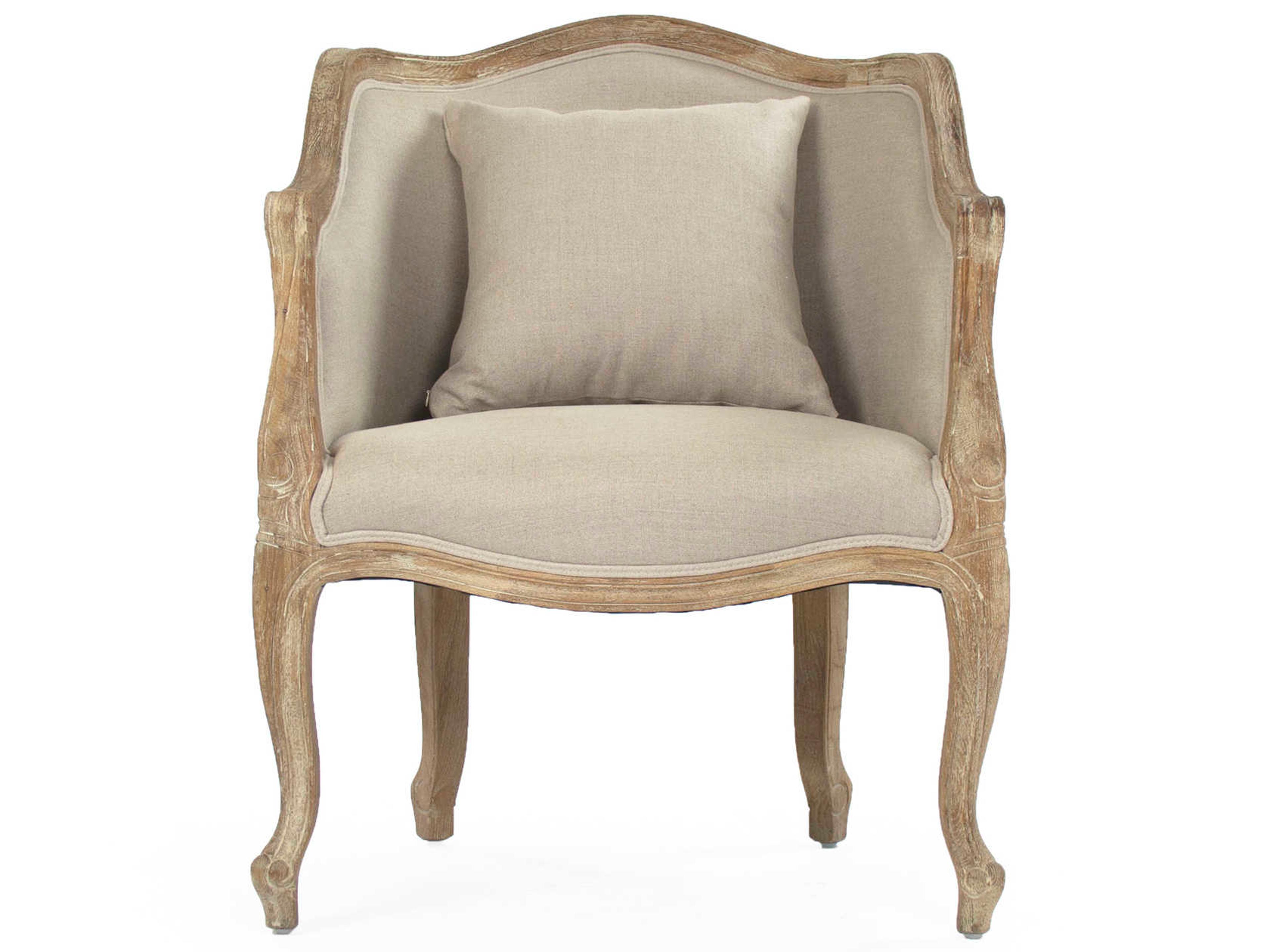 Zentique Pierre Beige Fabric Accent Chair