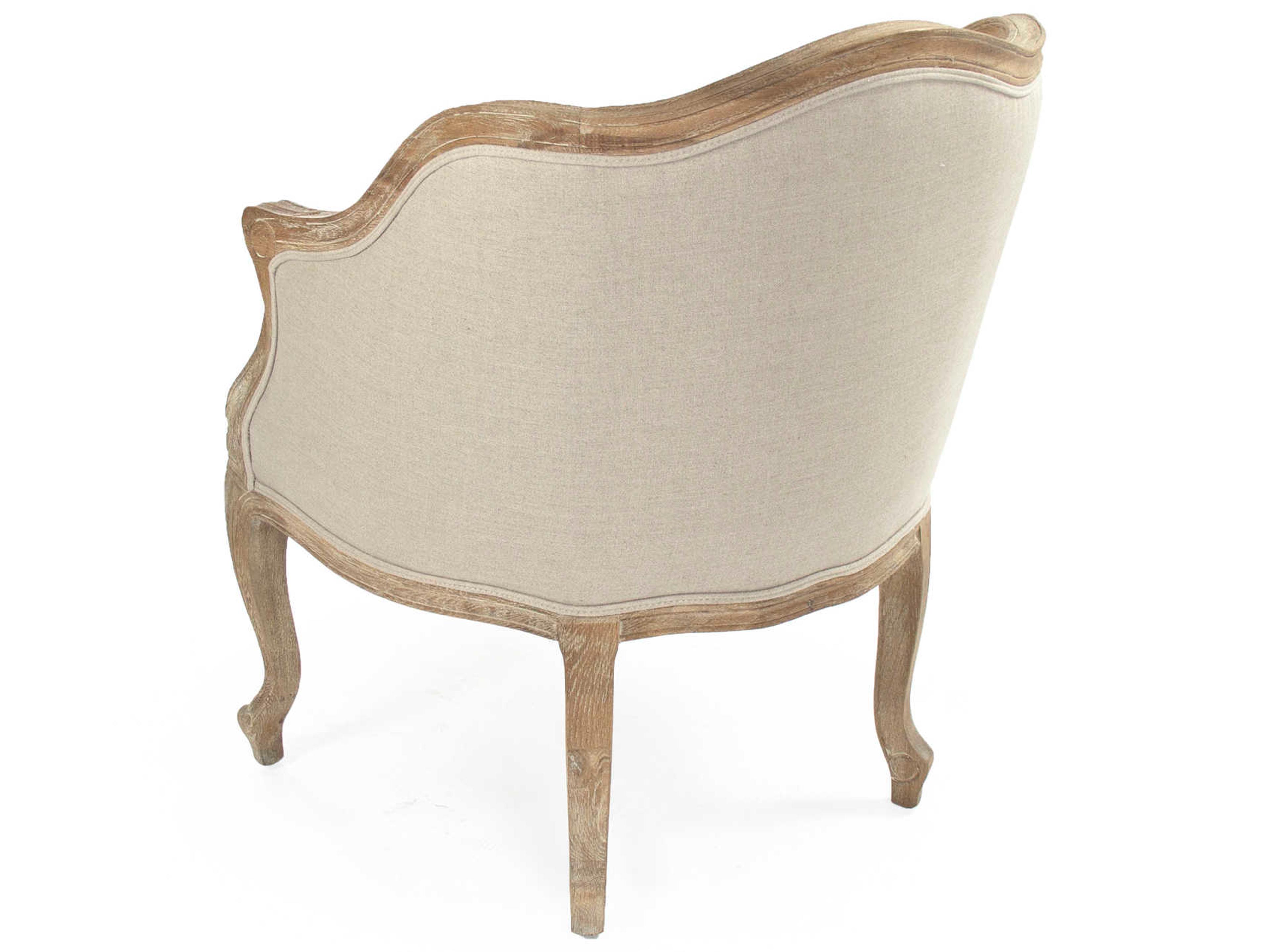 Zentique Pierre Beige Fabric Accent Chair