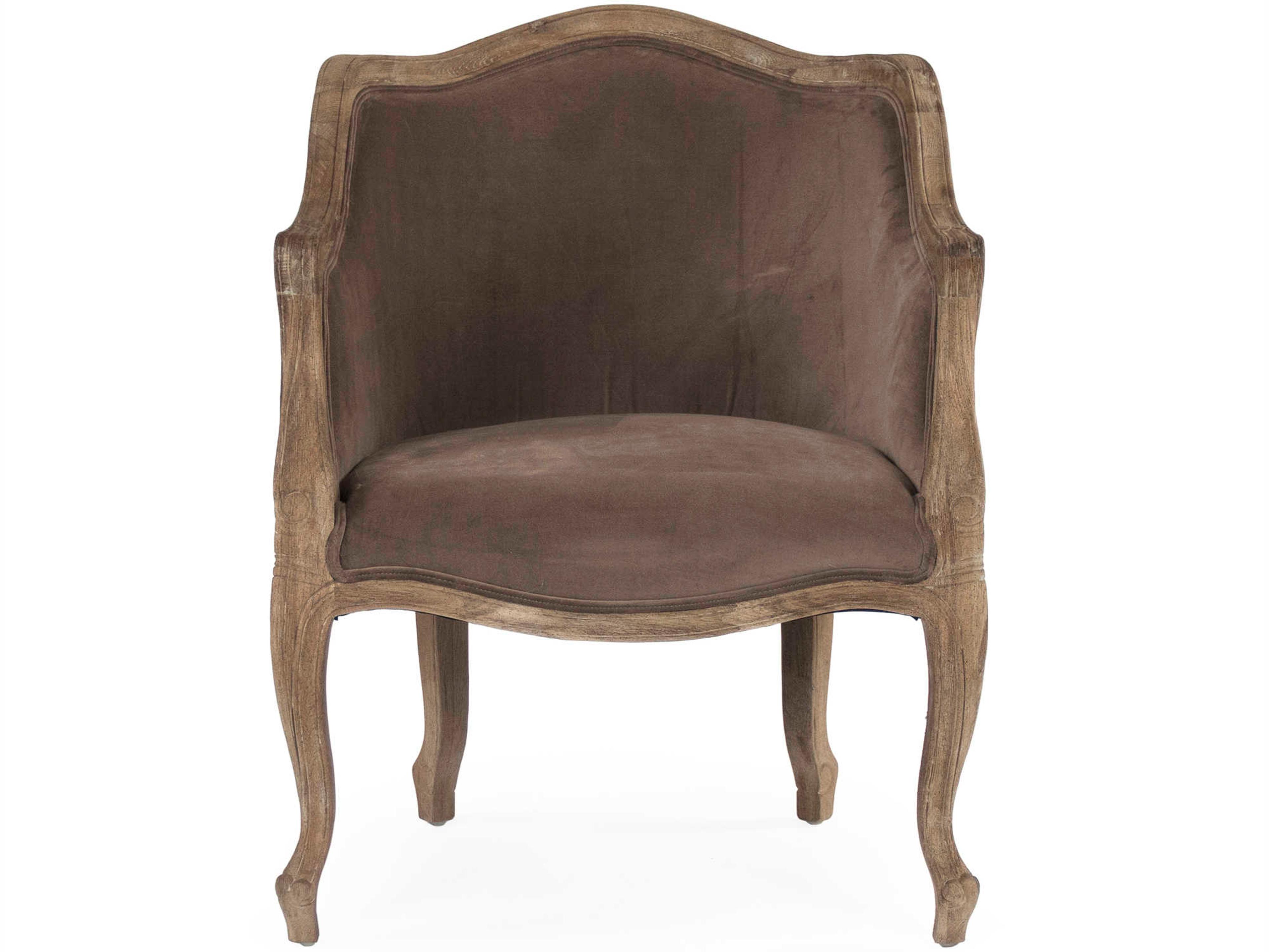 Zentique Pierre Brown Fabric Accent Chair